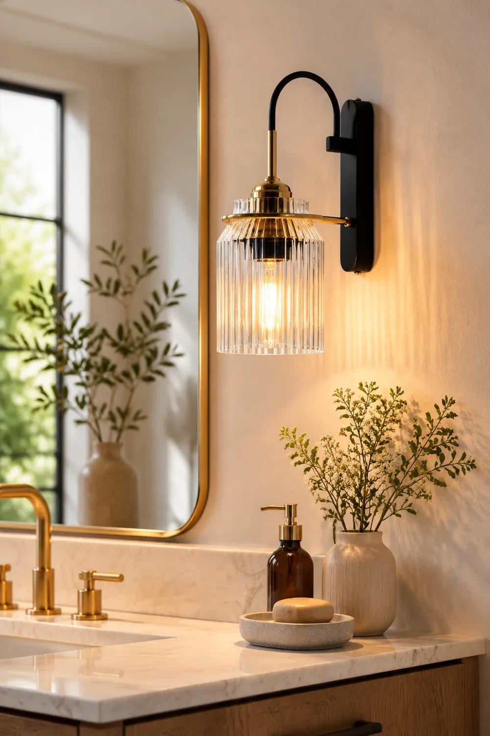 Industria Glass Shade Funnel Wall Lamps - Lumpaz