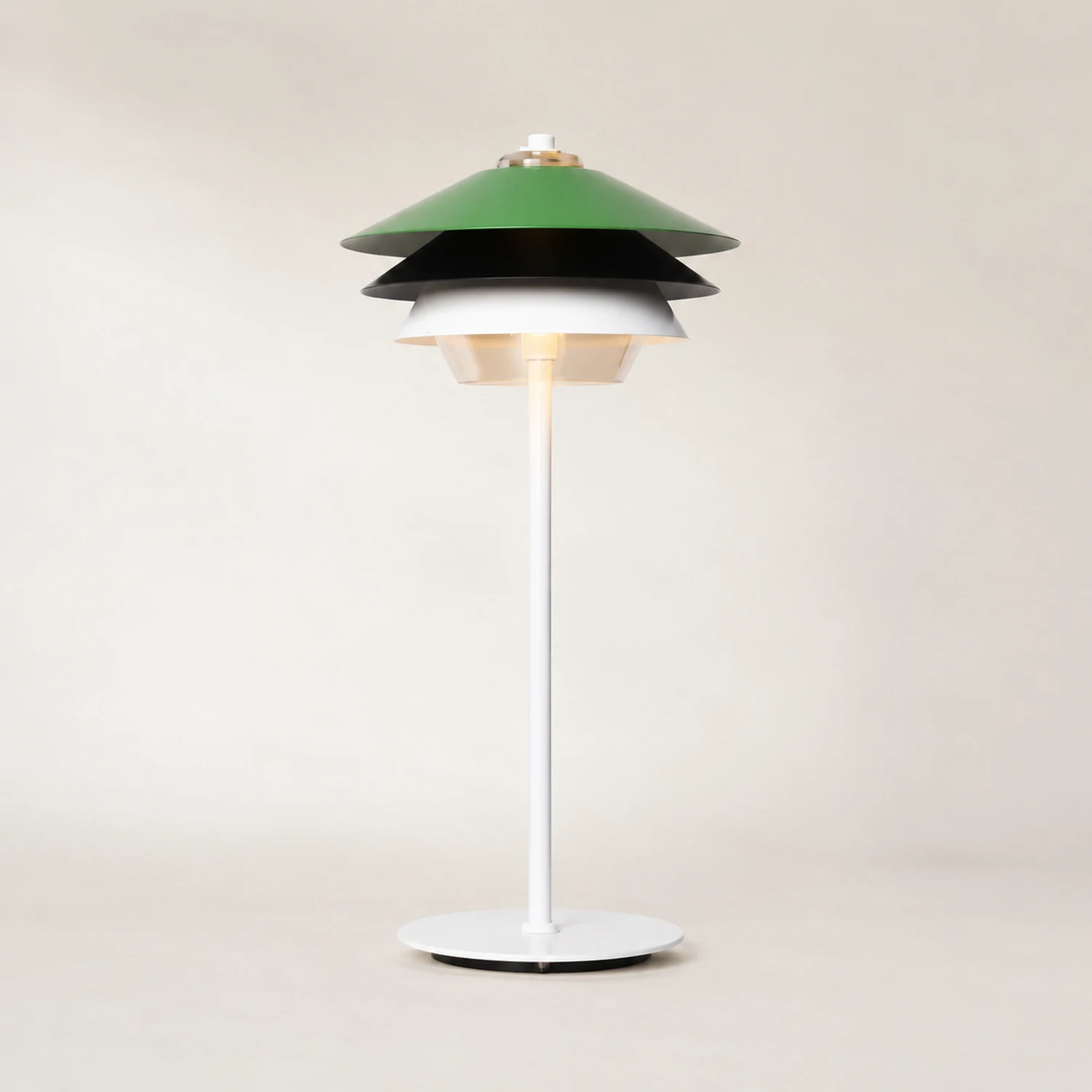 Danish Art Overlay Green Table Lamp - Lumpaz