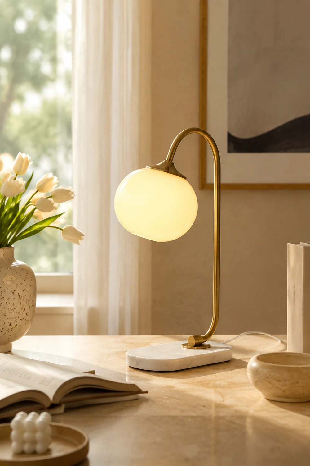 Marshmallow Metal Glass Table Lamp - Lumpaz