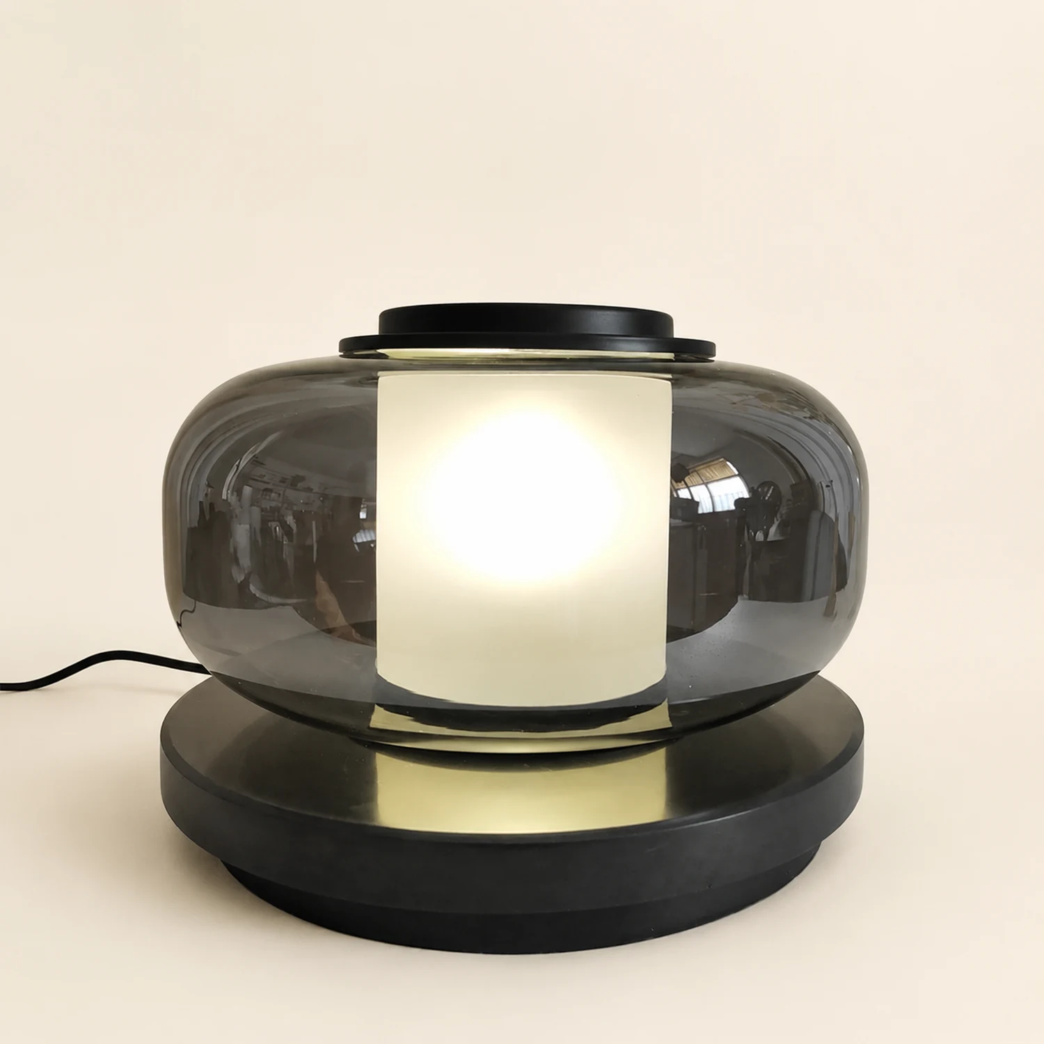 Glass & Marble Table Lamp Bedroom Beside - Lumpaz