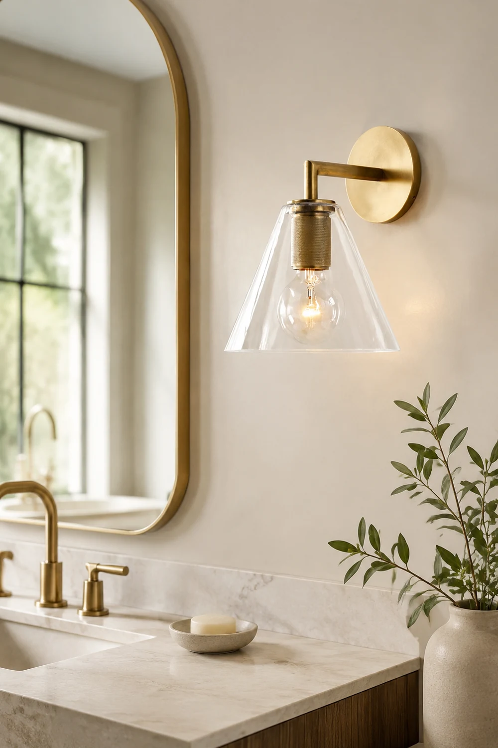 Armed Retro Brass Wall Sconce - Lumpaz
