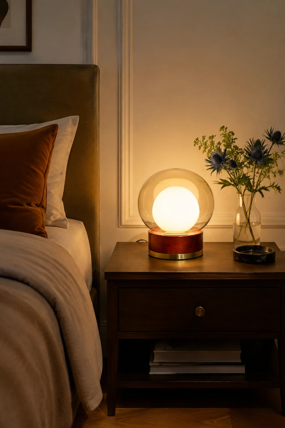 Modern Rigel Round Glass Table Light - Lumpaz