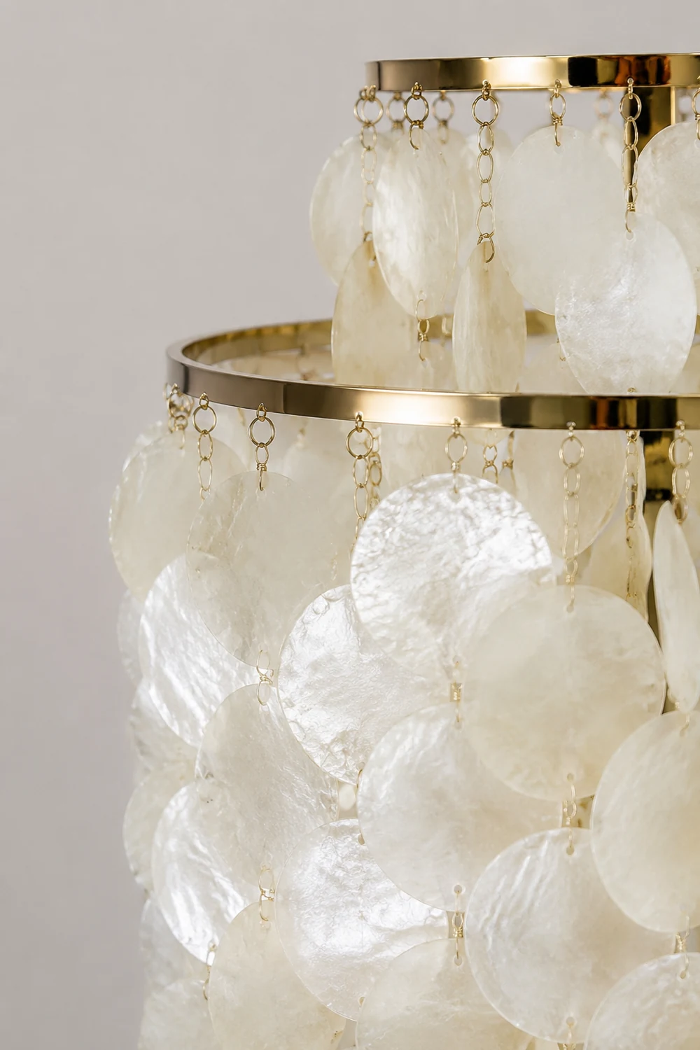 Danish Seashell Pearl Wind Chimes Decorative Table Lamp - Lumpaz