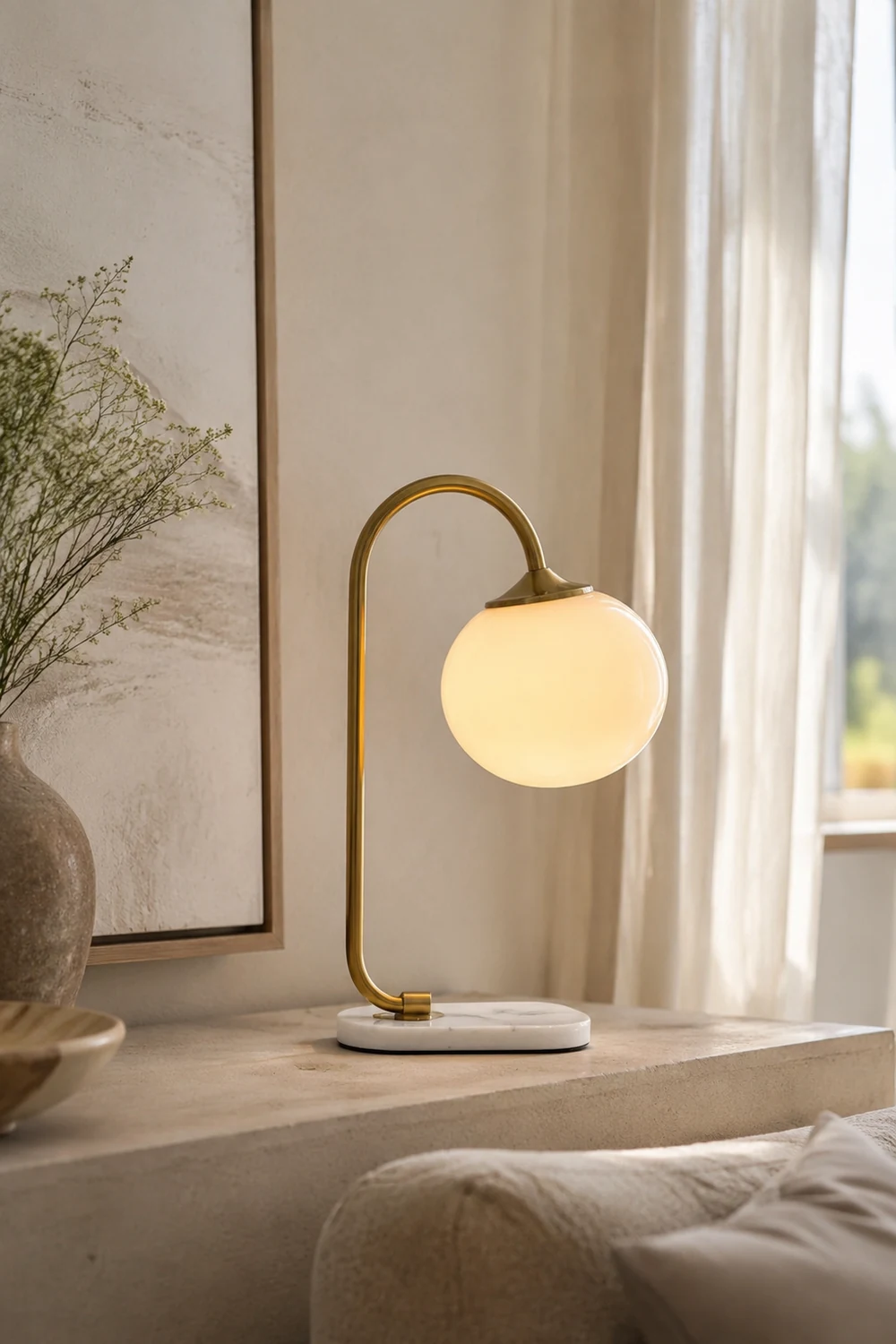 Marshmallow Metal Glass Table Lamp - Lumpaz