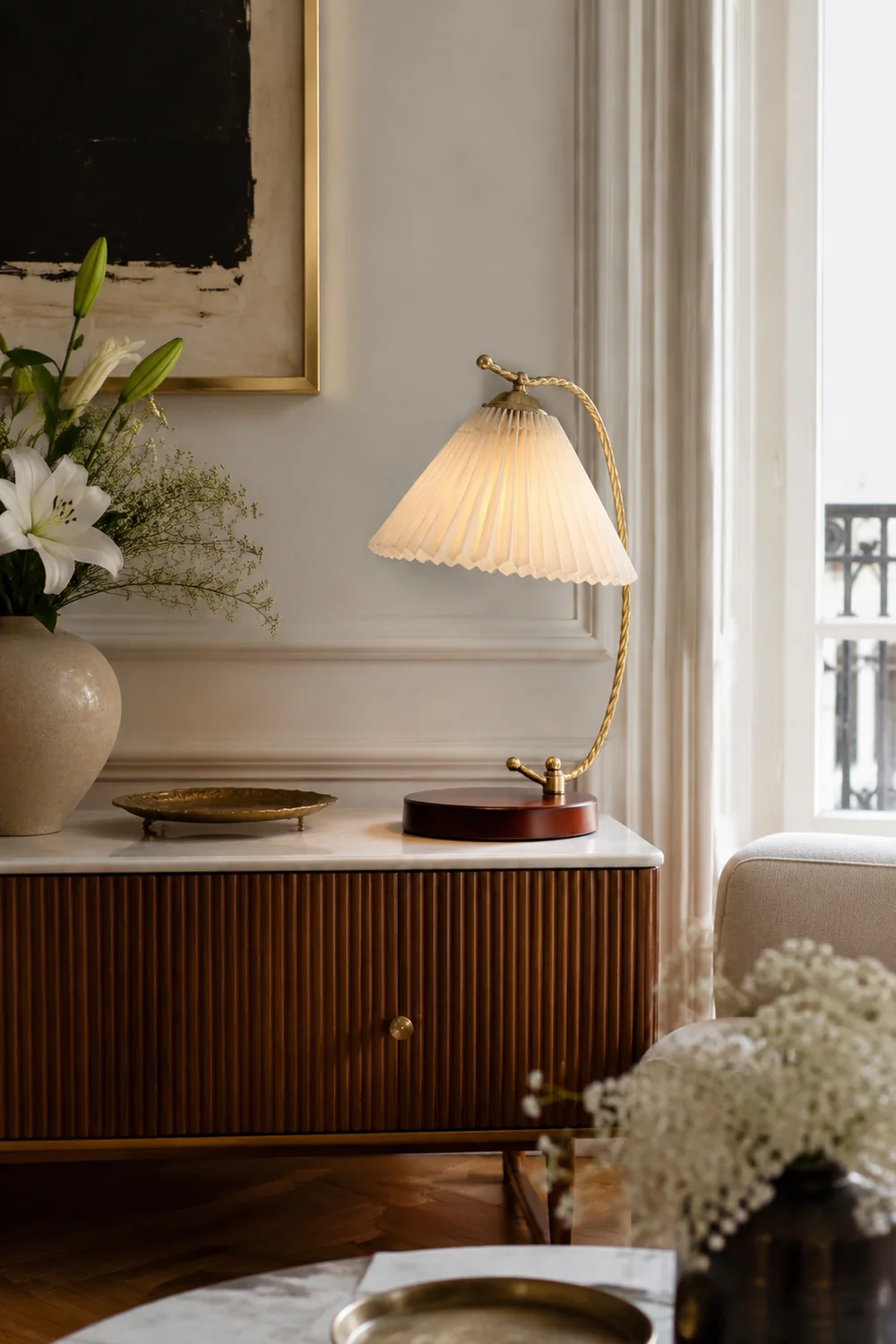 Dotty Retro Pleated Table Lamp - Lumpaz