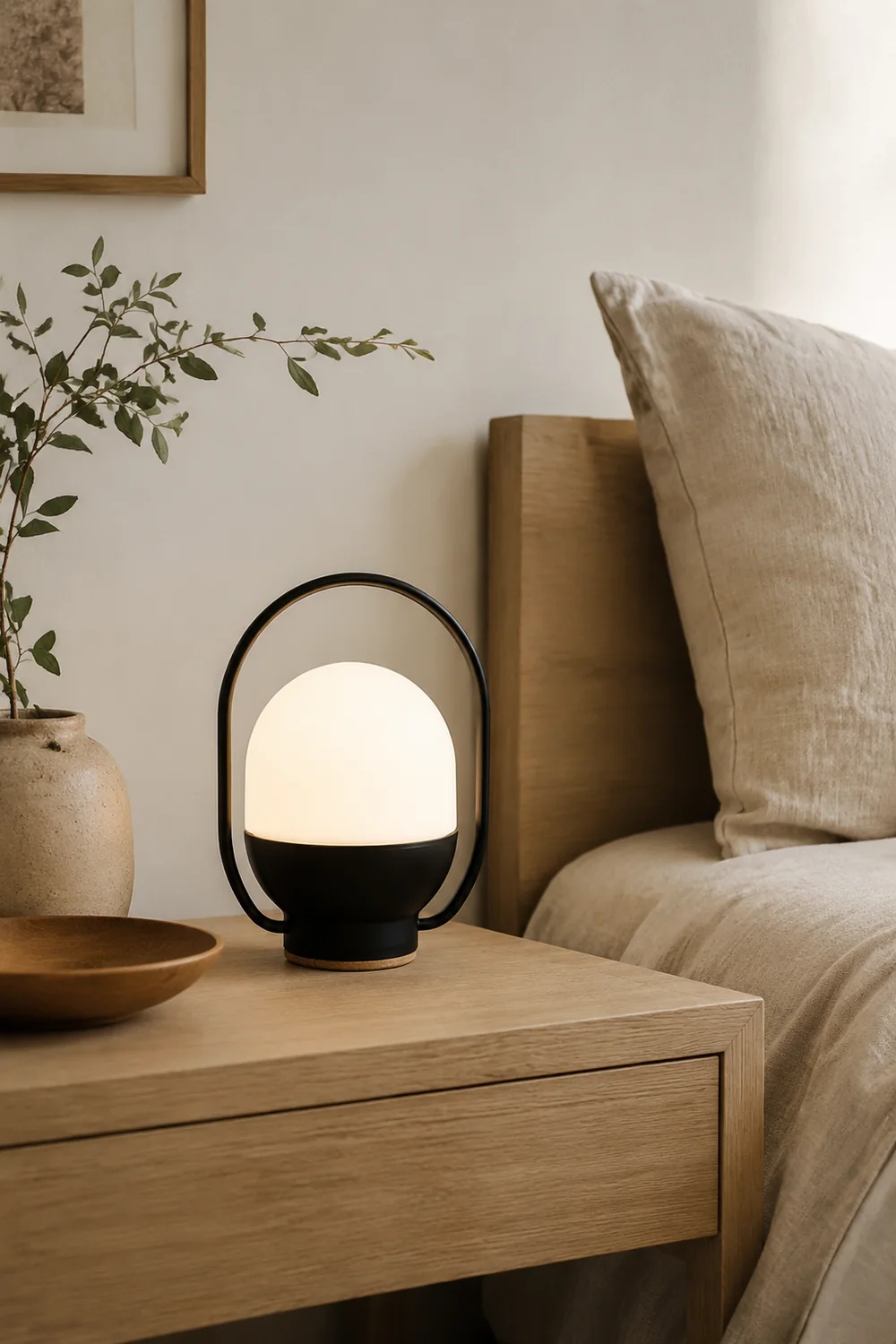 Portable White and Black Indoor / Outdoor Table Lamp - Lumpaz