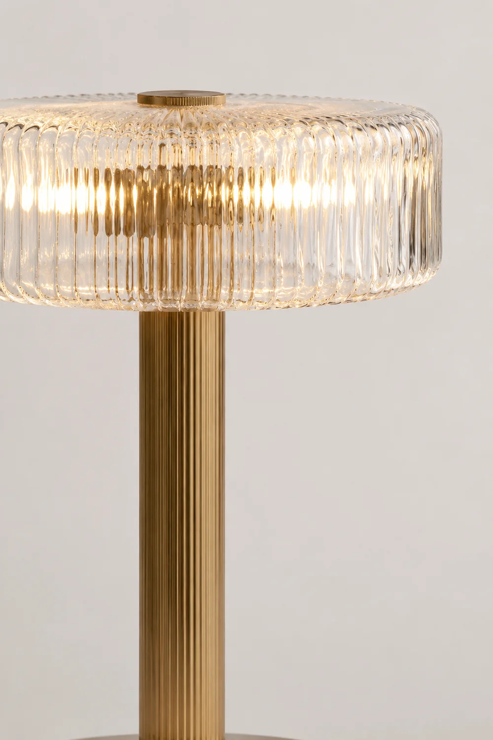 Contemporary Gold Glass Bedroom Table Lamp - Lumpaz
