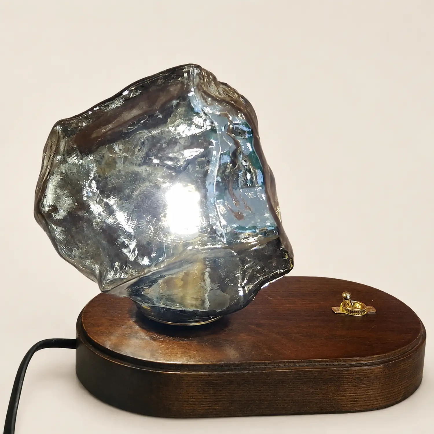 Modern Ice Stone Glass Bedroom Table Lamp - Lumpaz
