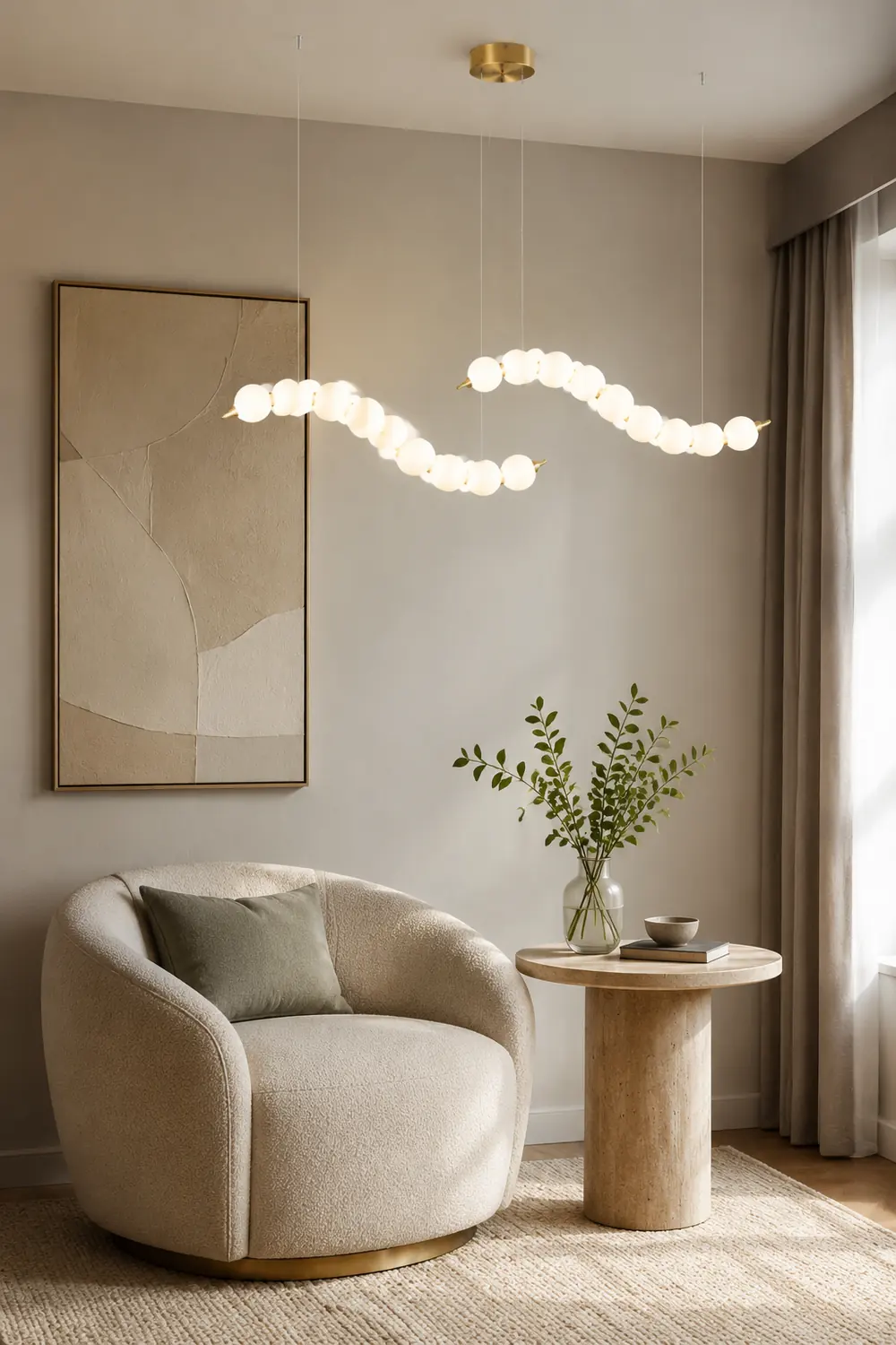 Creative Necklace String White Ball LED Pendant Lights - Lumpaz