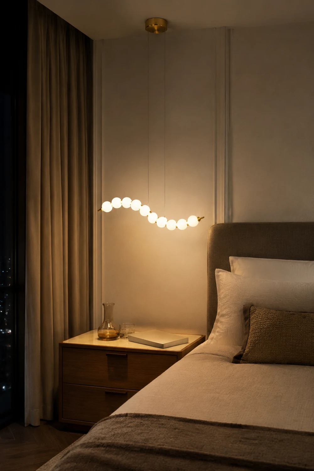 Creative Necklace String White Ball LED Pendant Lights - Lumpaz