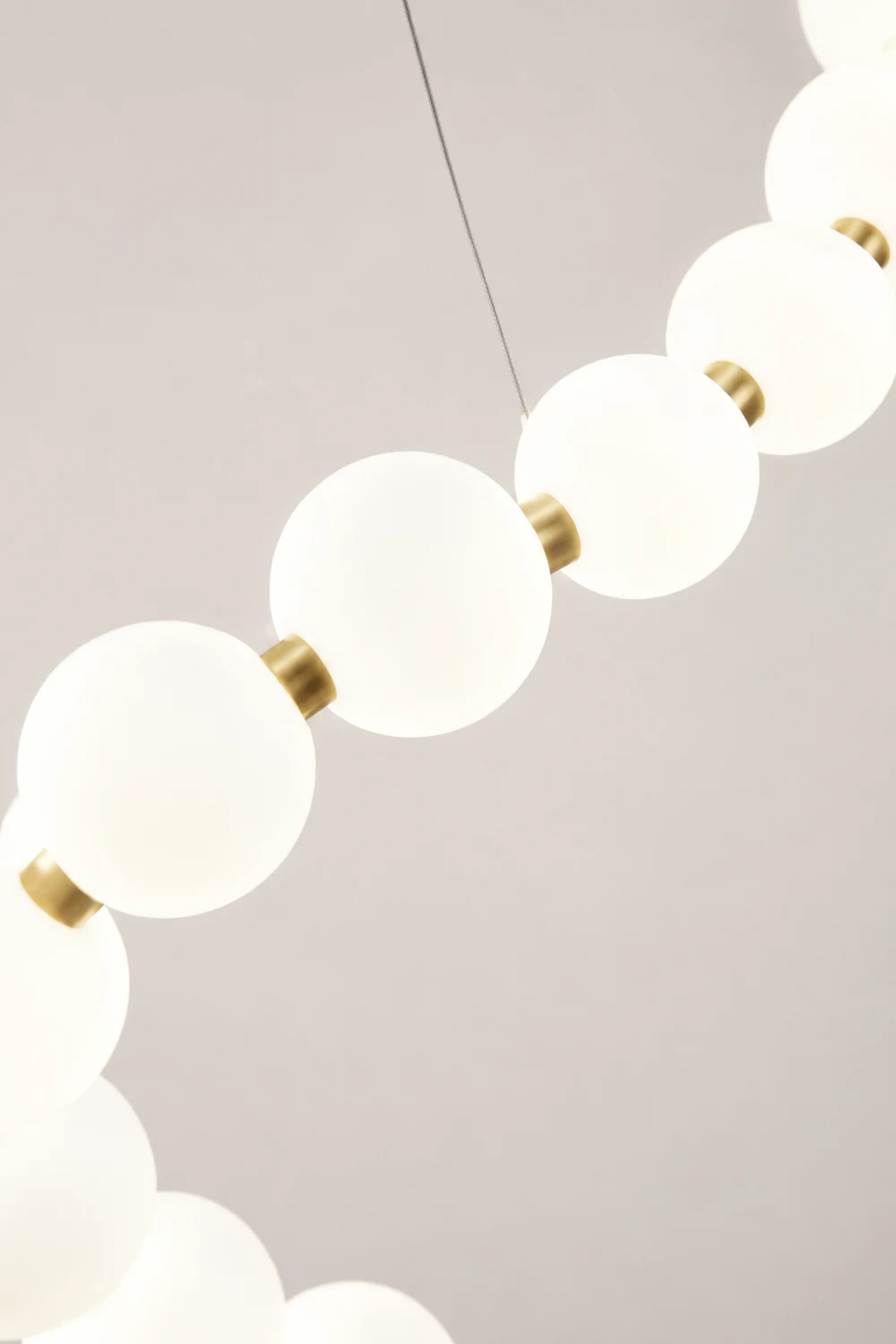 White LED Pearl Necklace Chandelier For Stair - Lumpaz