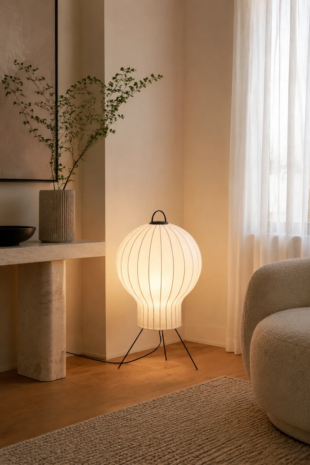 Wabi-sabi Silk Hot Air Balloon Floor Lamp - Lumpaz