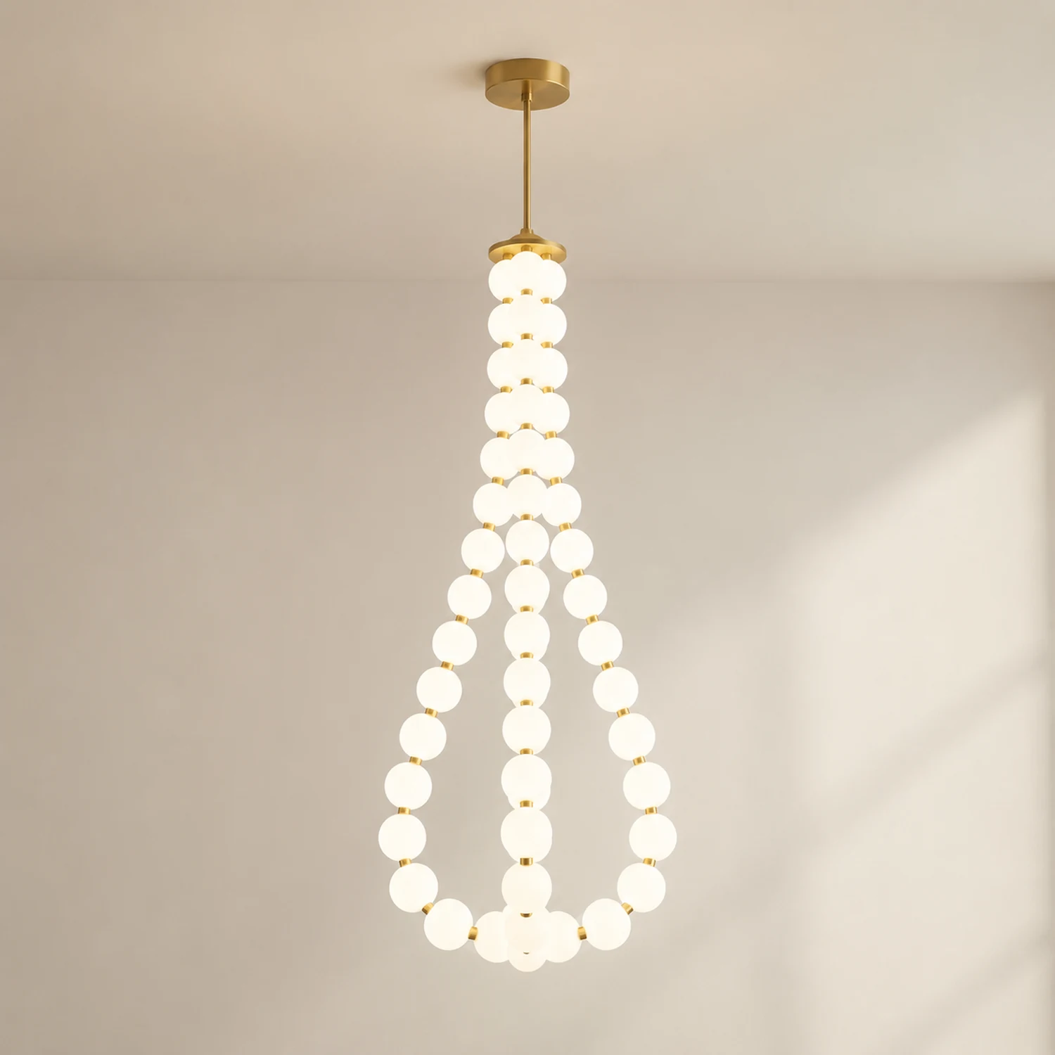Art Deco White Bubble LED Chandelier For Staircase - Lumpaz