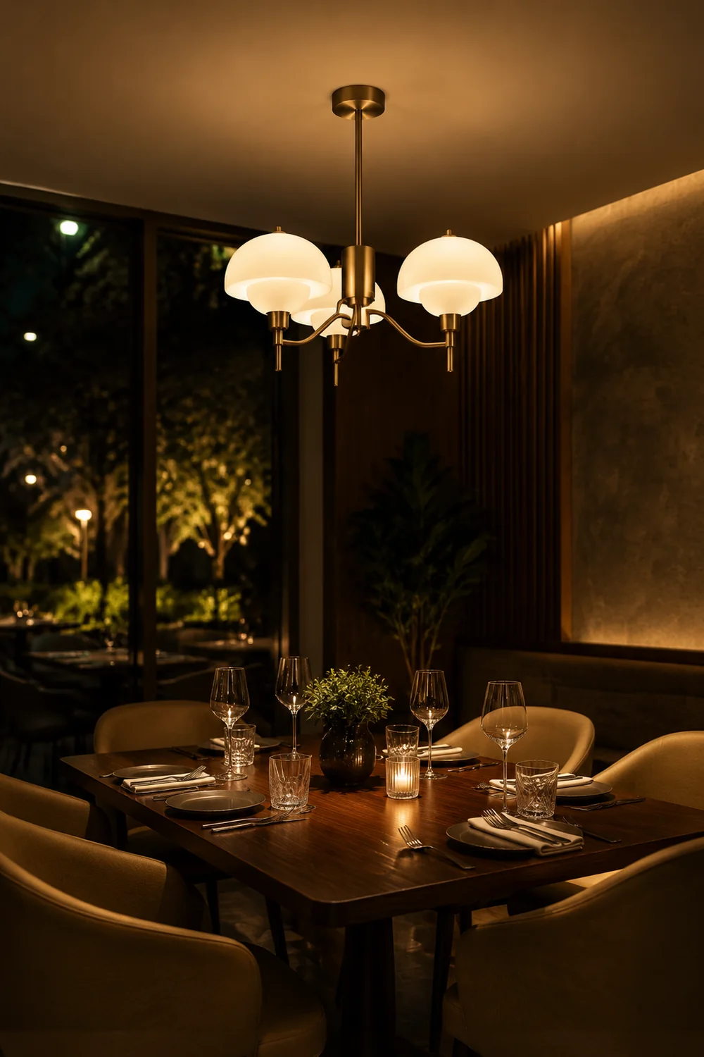 French White Cream Mushroom Chandelier - Lumpaz