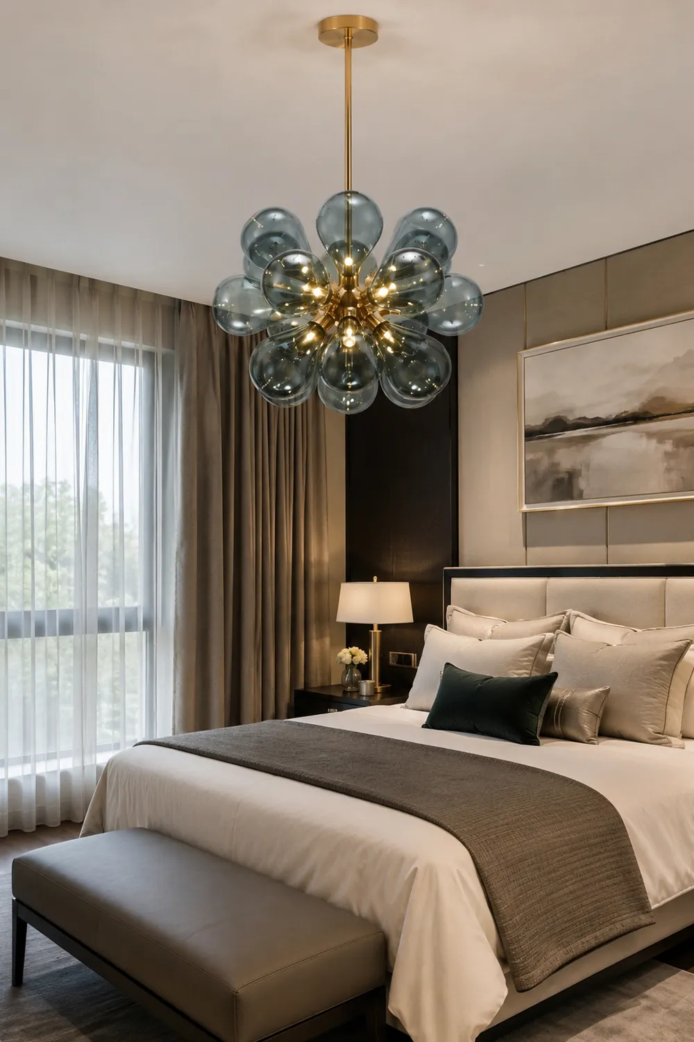 Design Bubble Glass Globe Sputnik Chandelier for Dining Room - Lumpaz