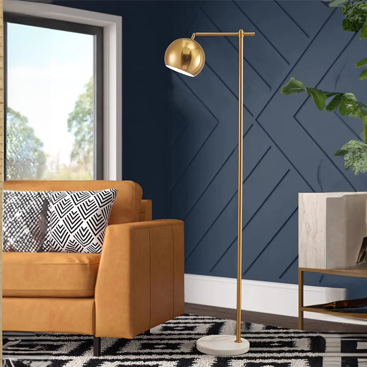 Modern Dome Metal Gold Floor Lamp - Lumpaz