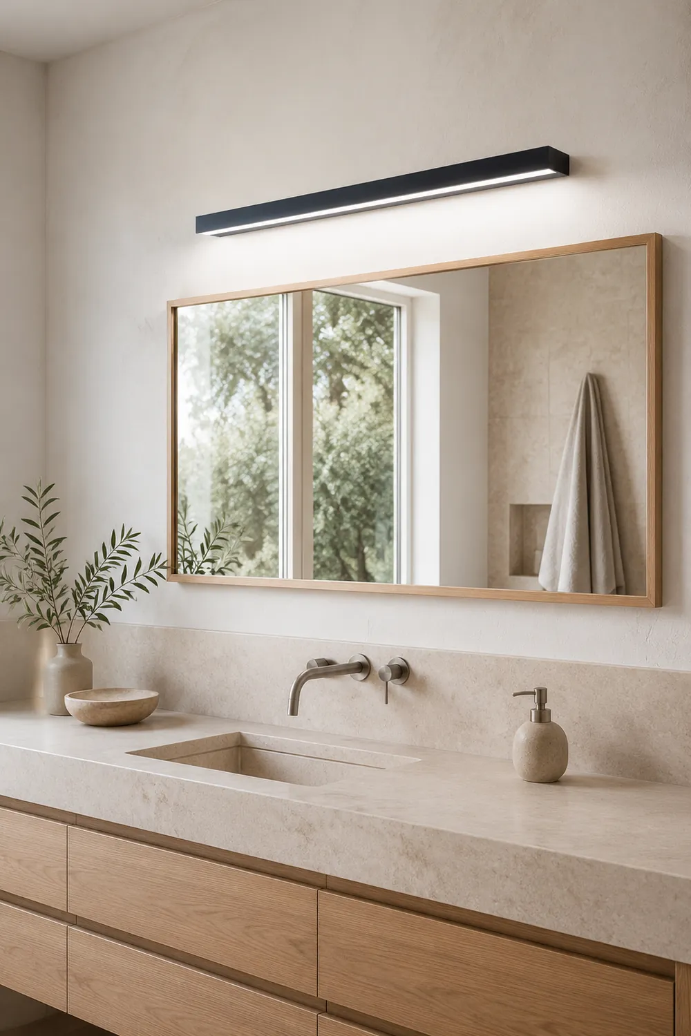 Edge Rechteckige Spiegelfront Wandleuchte, Aluminium, L 40/50/60/70CM - Lumpaz