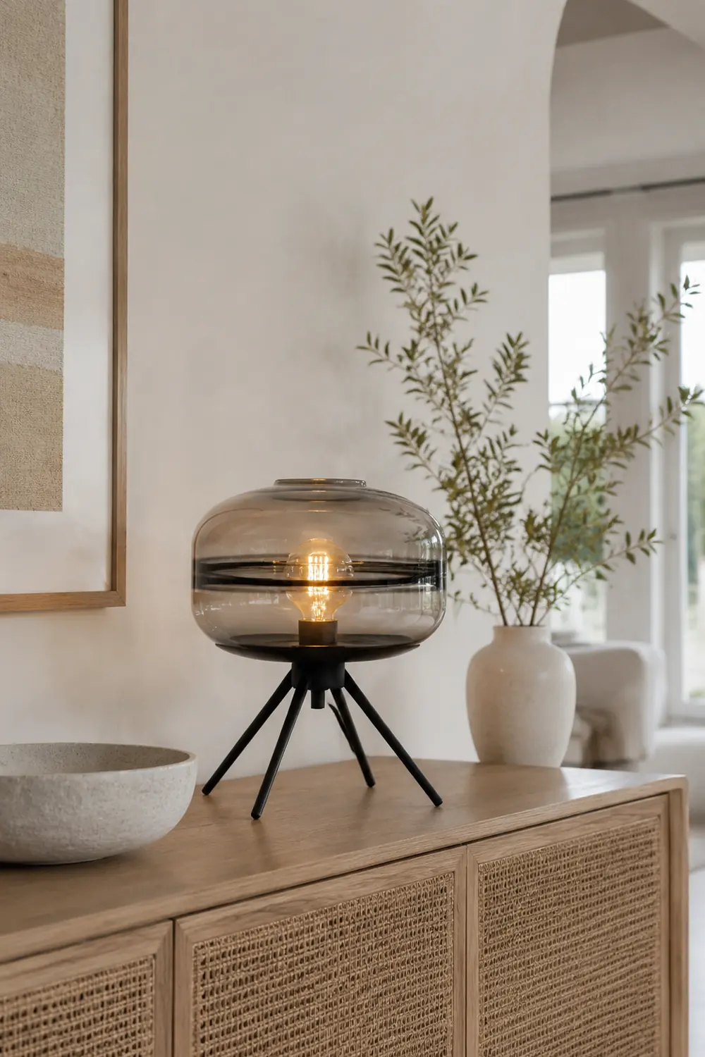Modern Designer Glass Shade Table Lamp - Lumpaz