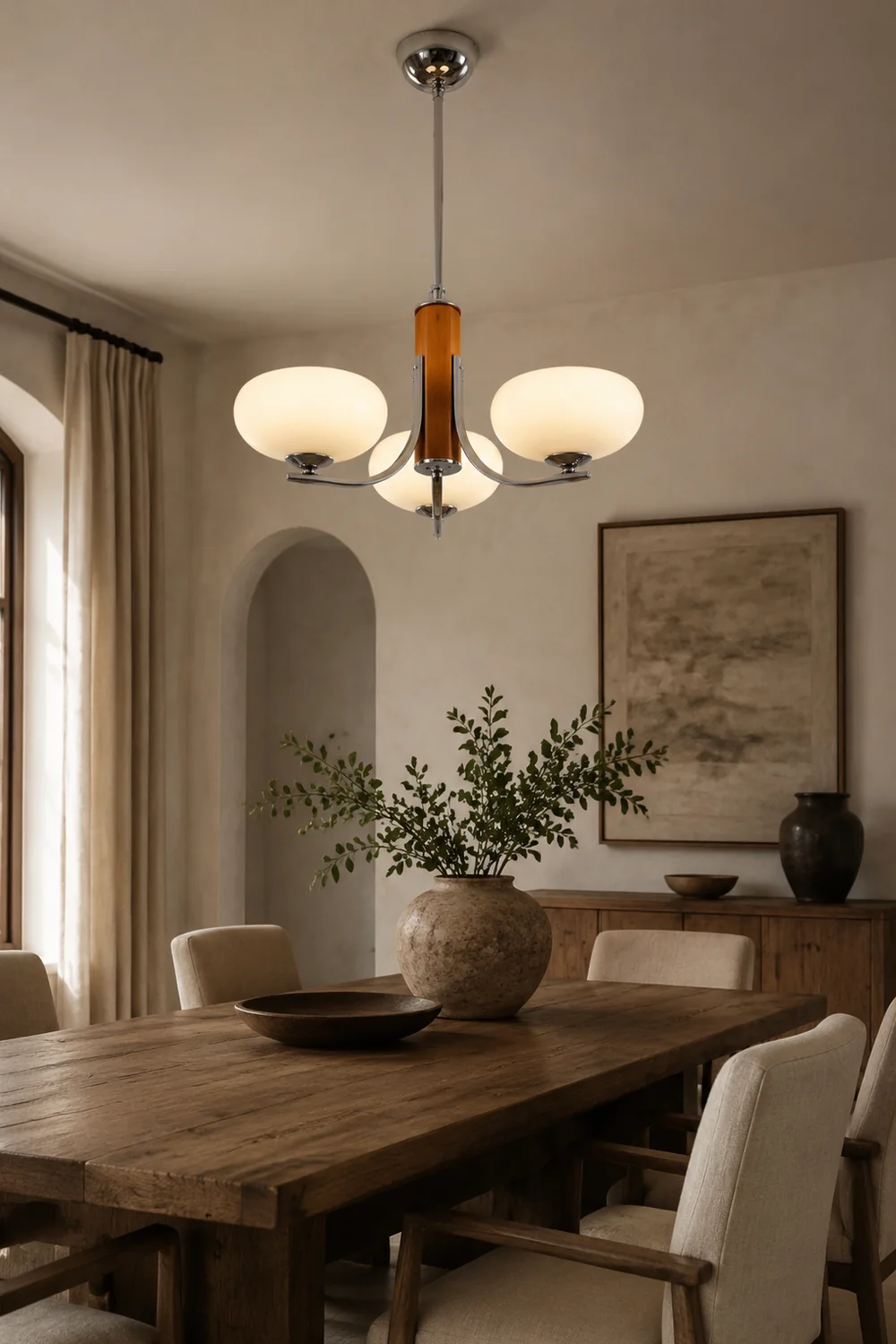 Medieval Bauhaus Solid Wood Chandelier - Lumpaz