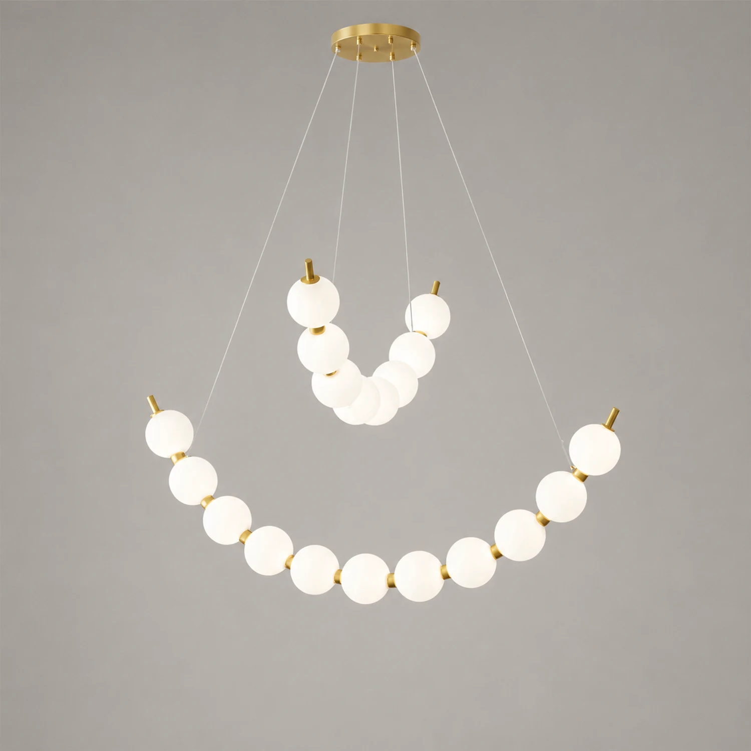 Unique Pearl Design White Ball LED Necklace Chandelier - Lumpaz