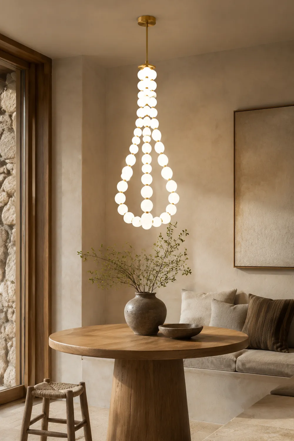 Art Deco White Bubble LED Chandelier For Staircase - Lumpaz