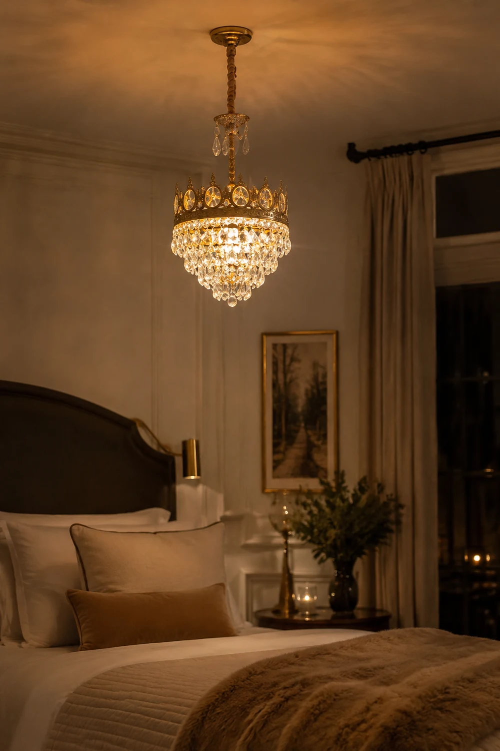Retro French Gold Crystal Chandelier - Lumpaz