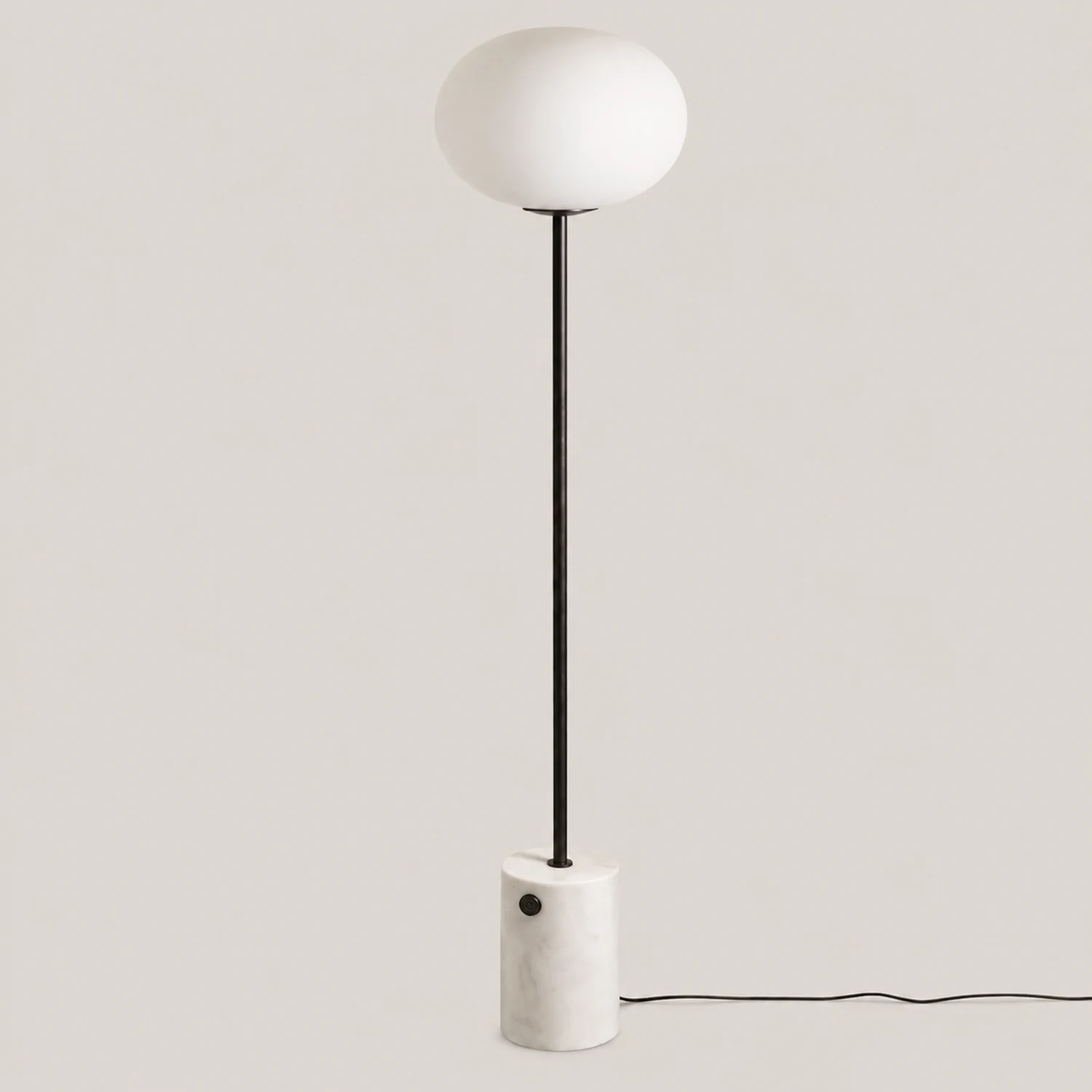 Wabi-sabi Marble Globe Glass Floor Lamp - Lumpaz