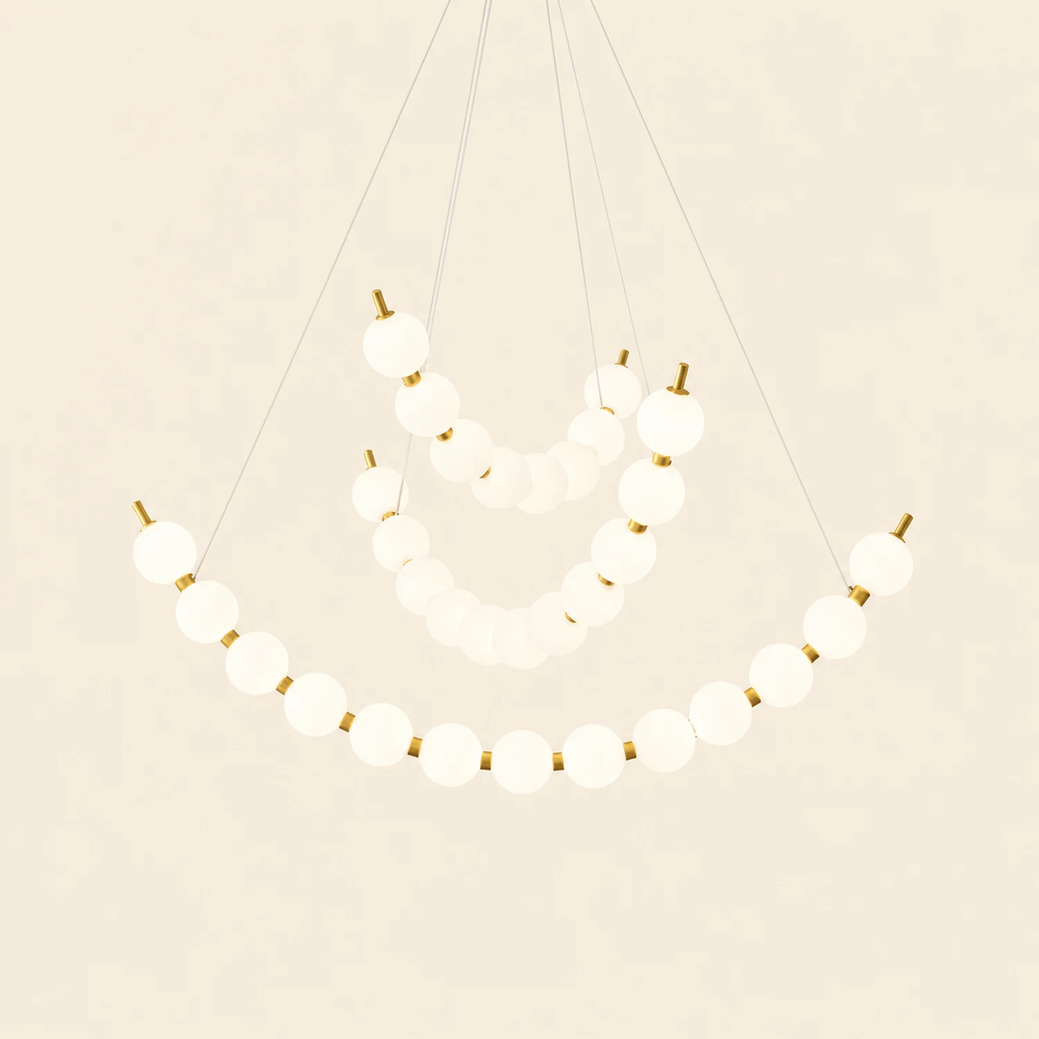 Unique Pearl Design White Ball LED Necklace Chandelier - Lumpaz