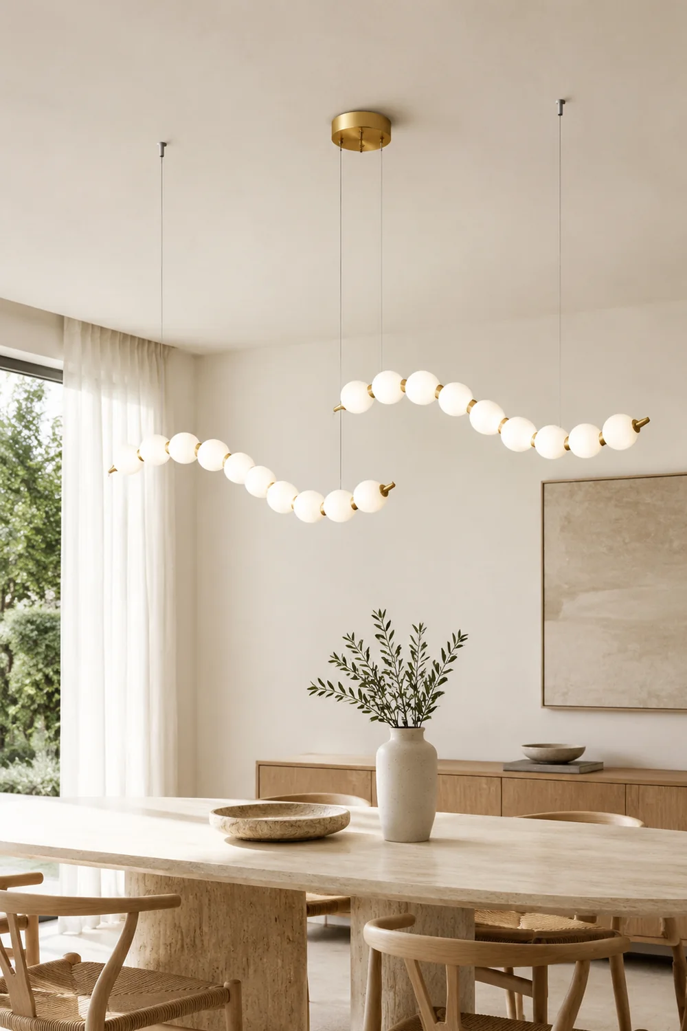 Creative Necklace String White Ball LED Pendant Lights - Lumpaz