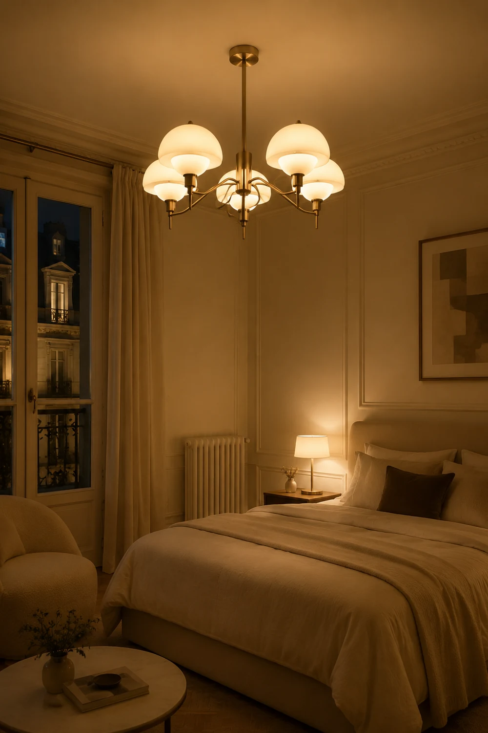 French White Cream Mushroom Chandelier - Lumpaz