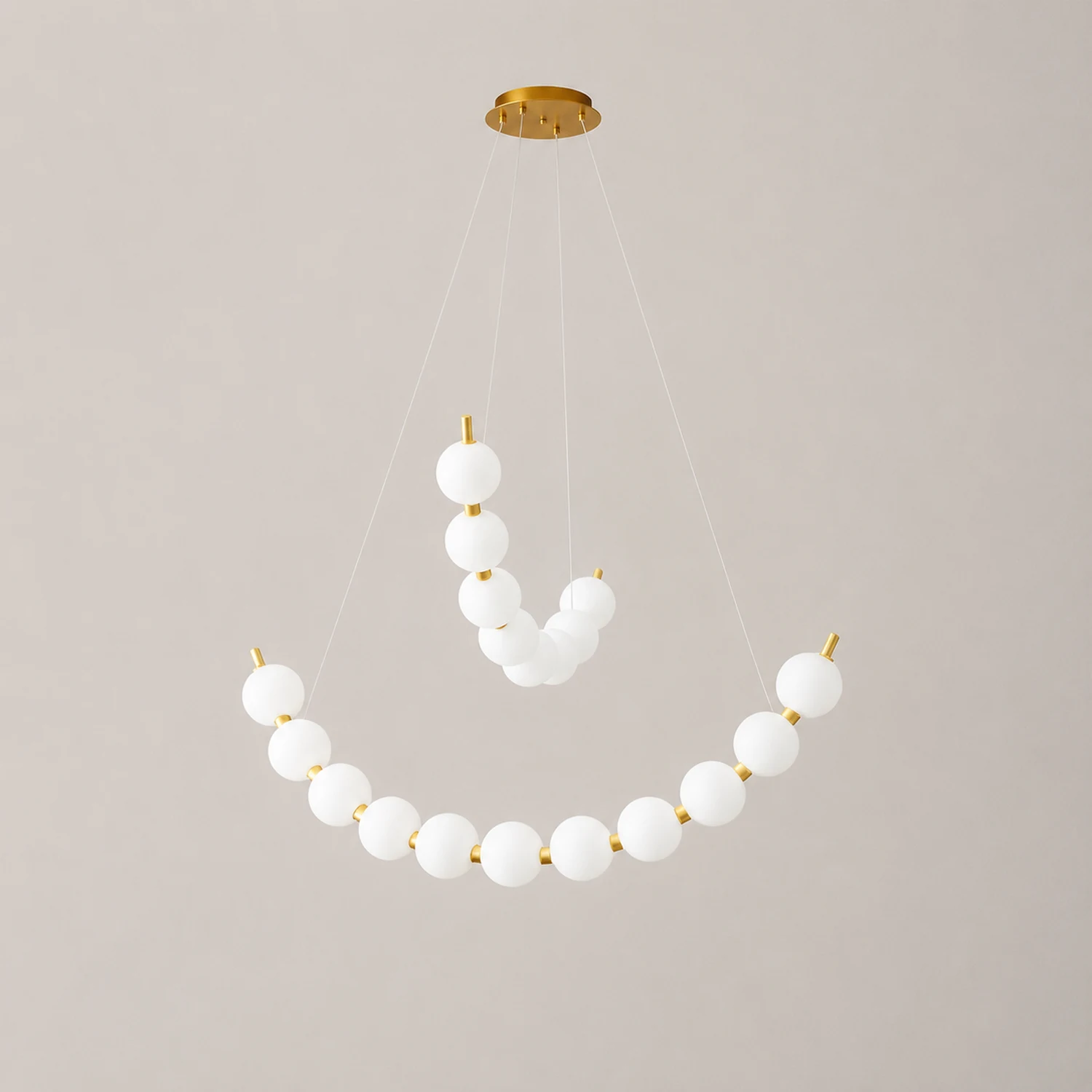 Unique Pearl Design White Ball LED Necklace Chandelier - Lumpaz