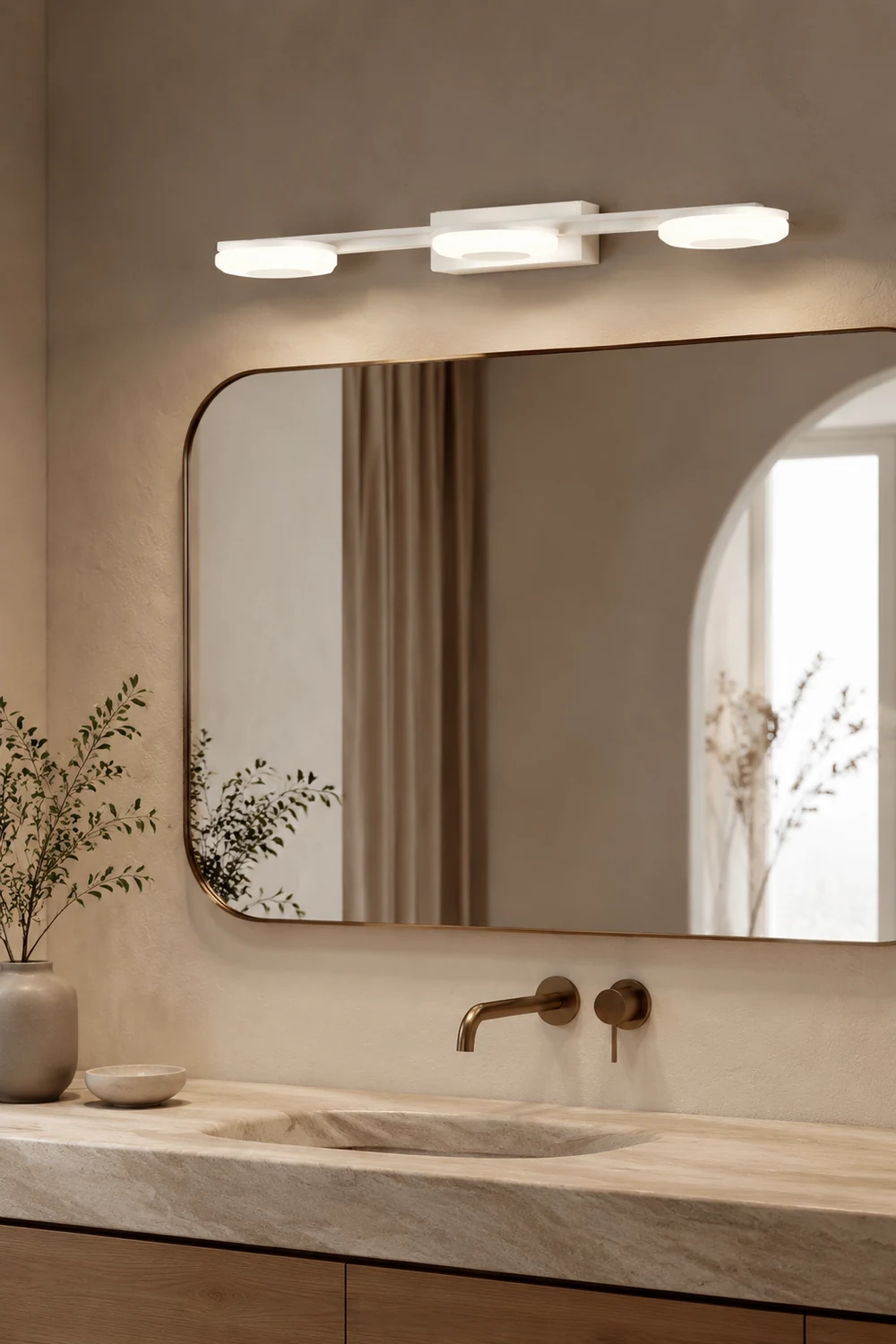 Leigh Spiegelfront Waschtisch-Wandleuchte, L 30/50/70CM - Lumpaz