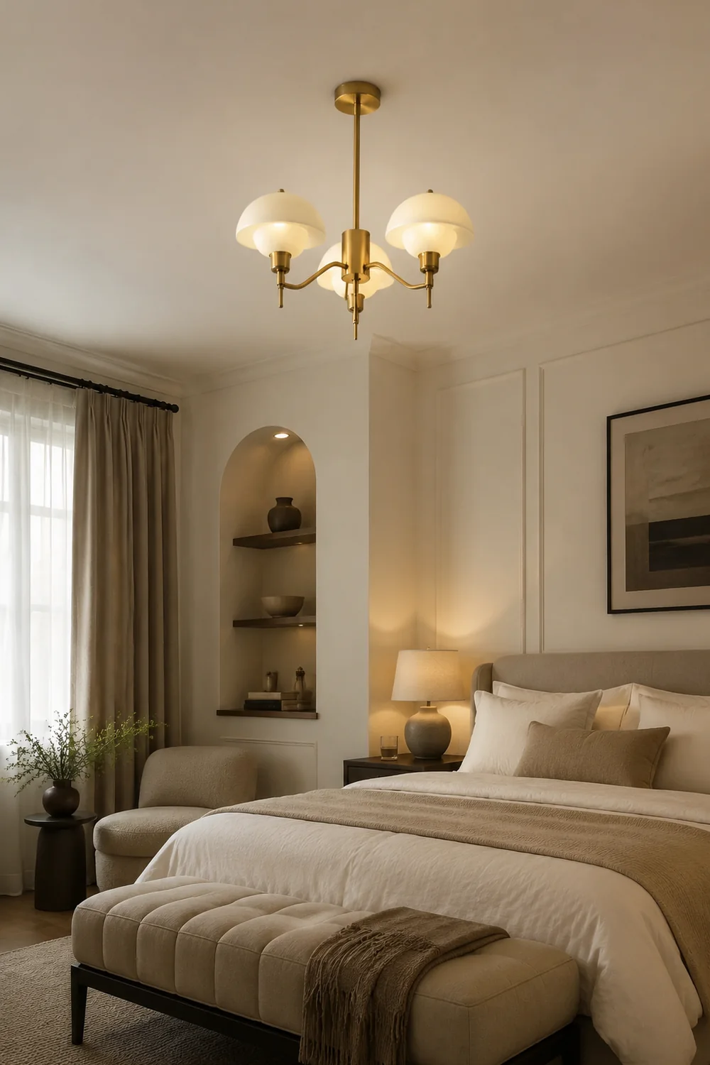 French White Cream Mushroom Chandelier - Lumpaz