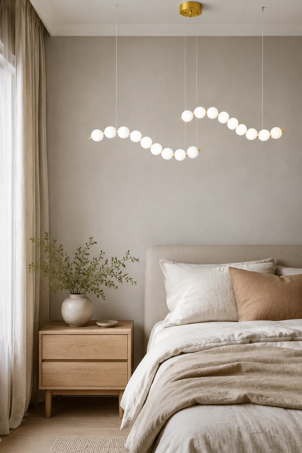 Creative Necklace String White Ball LED Pendant Lights - Lumpaz