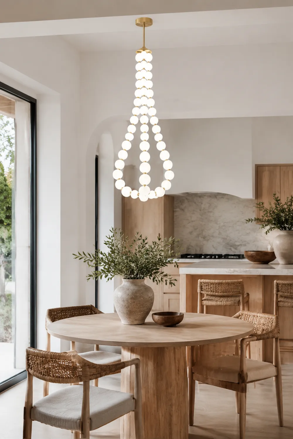 Art Deco White Bubble LED Chandelier For Staircase - Lumpaz