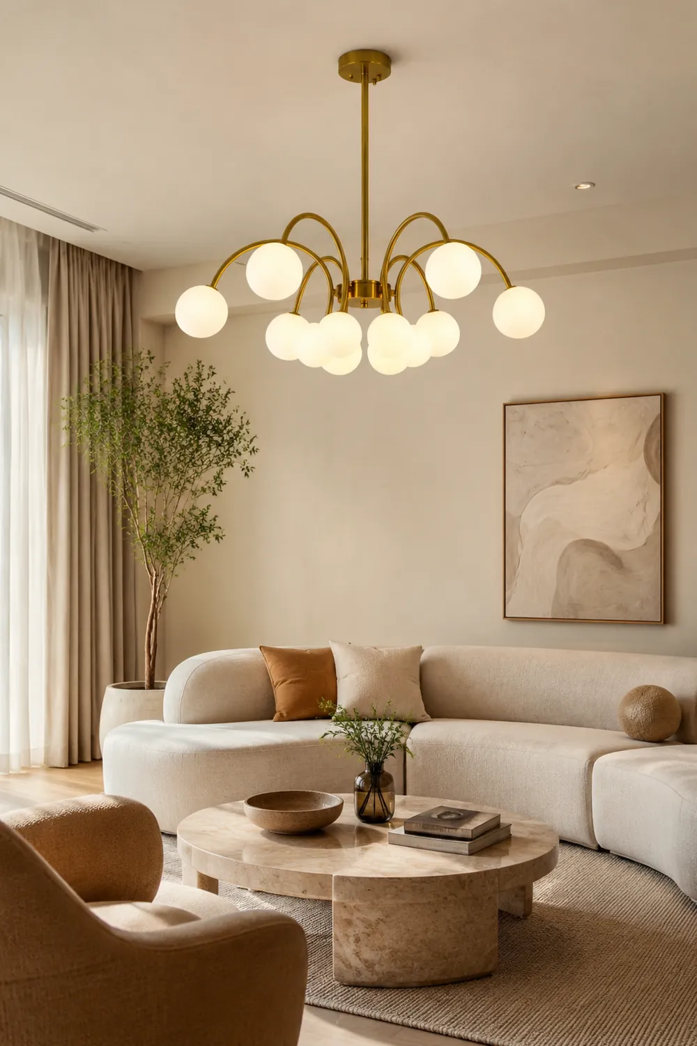 Modern Gold Sputnik Shape Chandelier - Lumpaz
