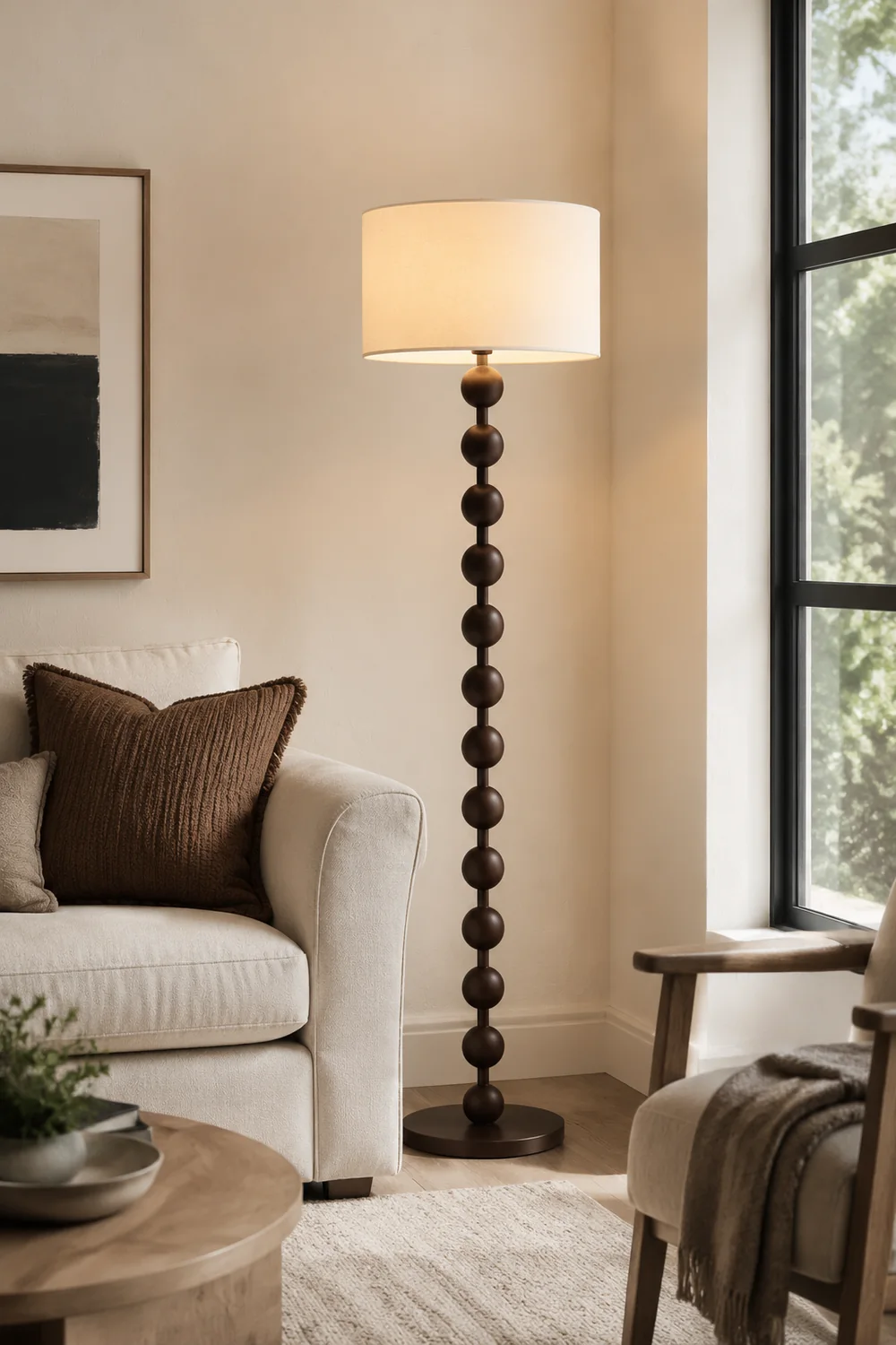 Medieval Wooden Barbell Floor Lamp - Lumpaz