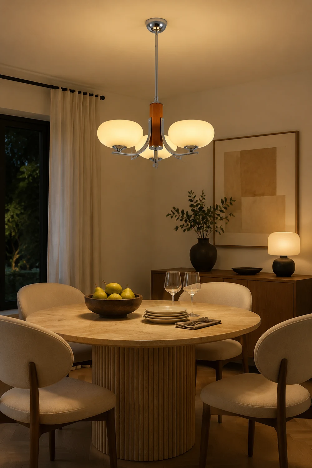 Medieval Bauhaus Solid Wood Chandelier - Lumpaz