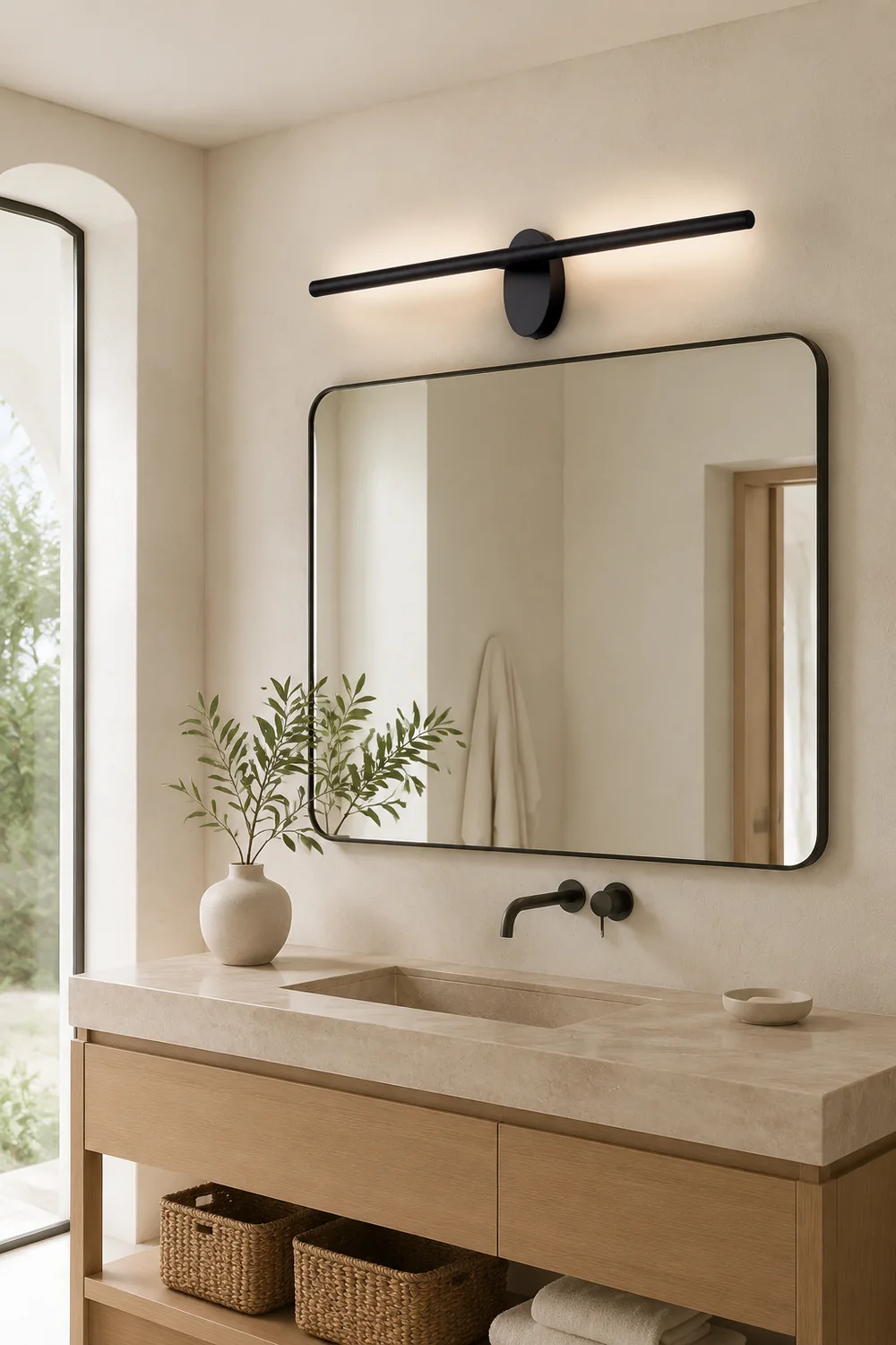 Edge Spiegelfront Waschtisch-Wandleuchte, L 60/80/100/120CM - Lumpaz
