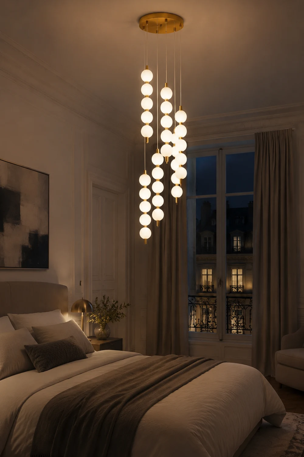Contemporary LED White Ball Pendant Light - Lumpaz