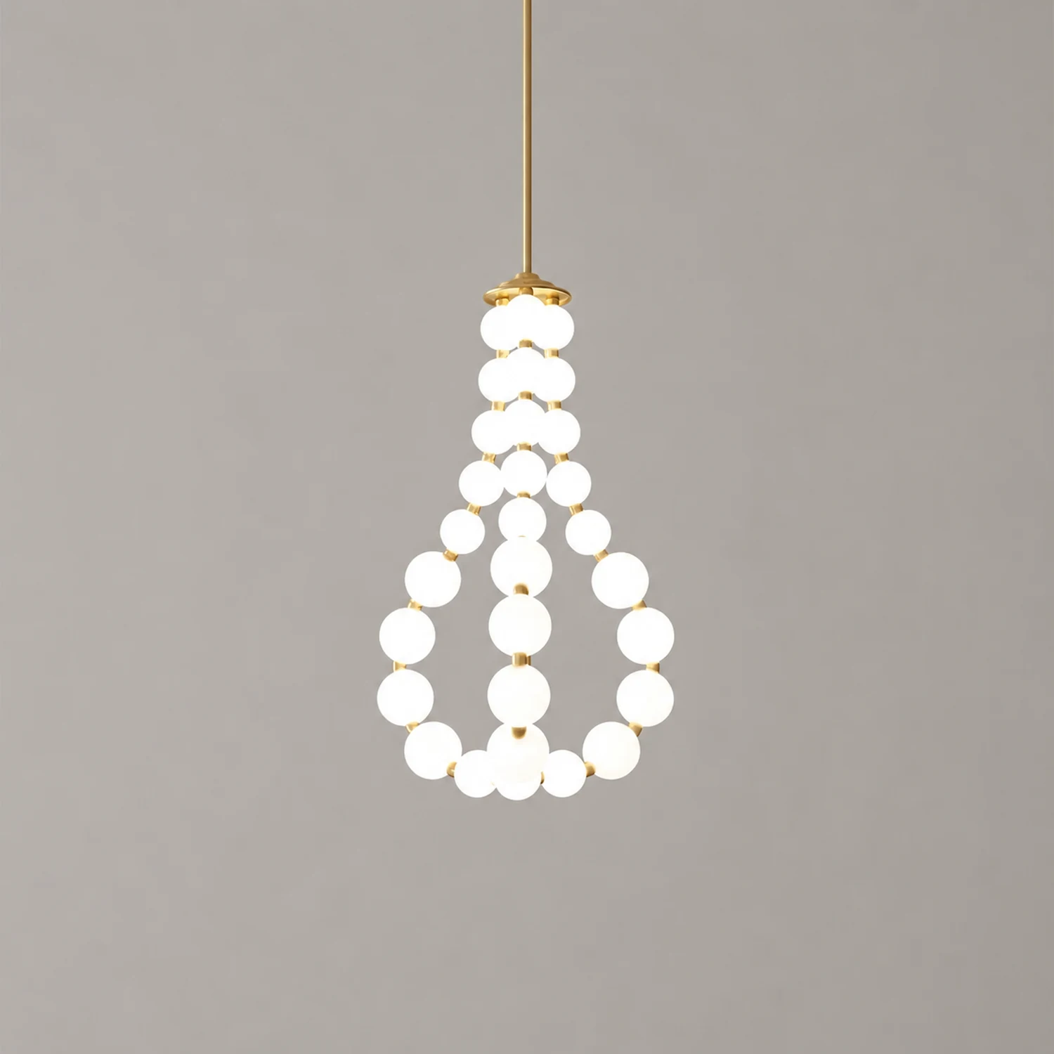 Art Deco White Bubble LED Chandelier For Staircase - Lumpaz