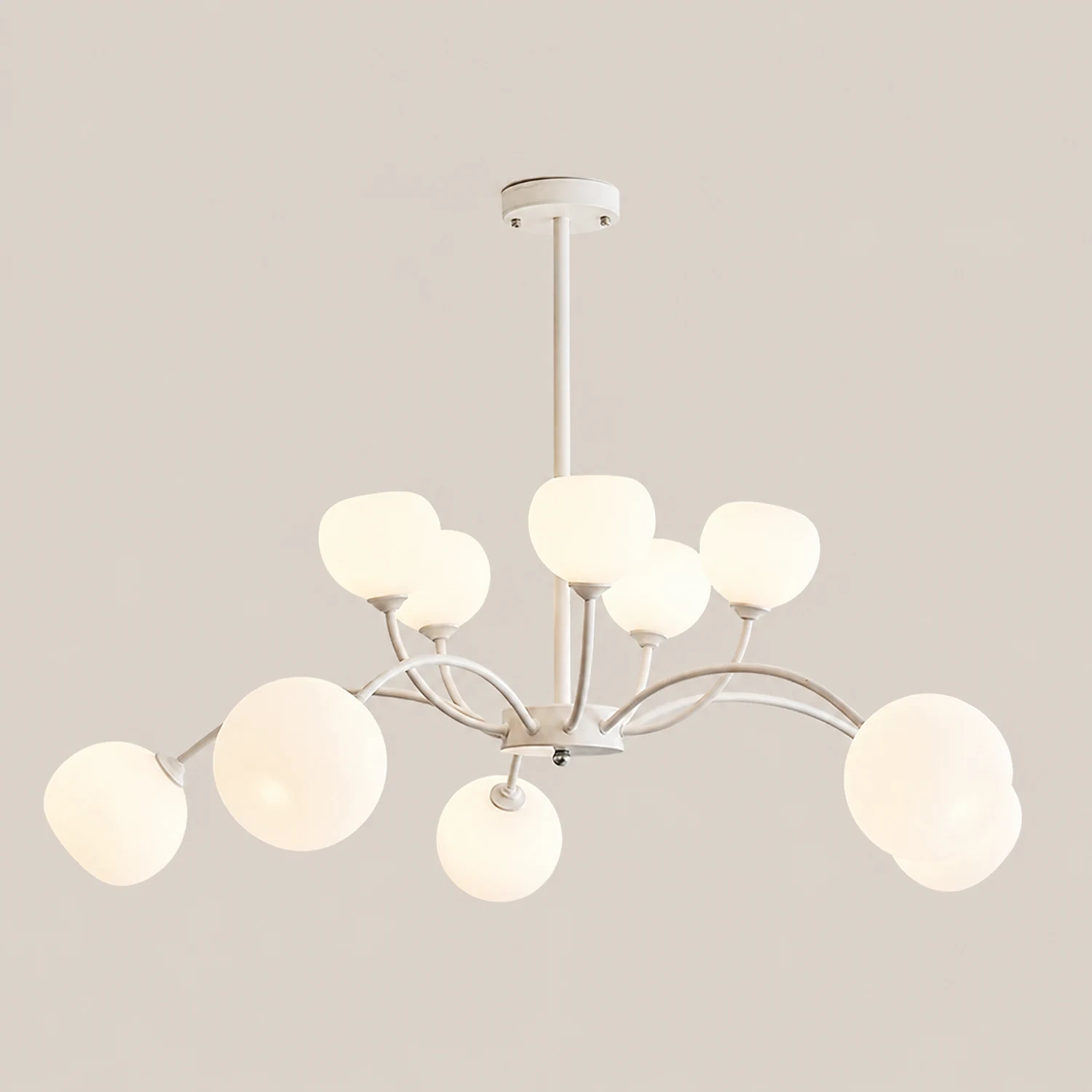 White Glass Globe Sputnik Shape Chandelier - Lumpaz