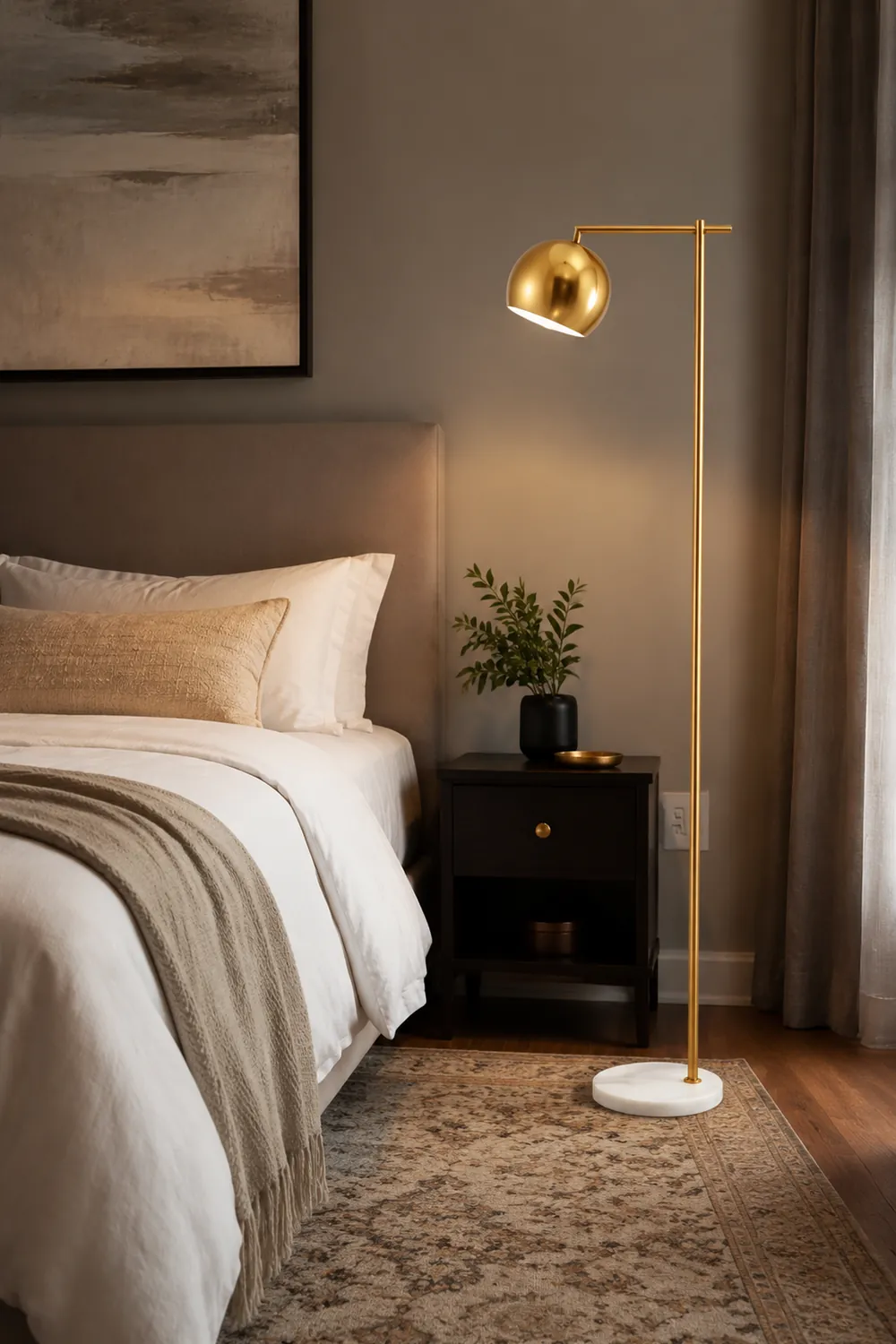 Modern Dome Metal Gold Floor Lamp - Lumpaz