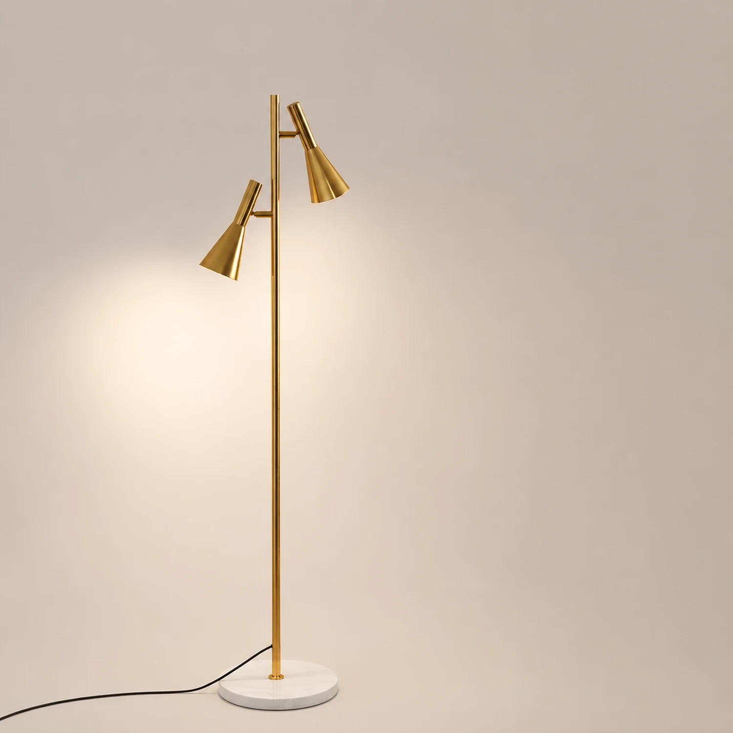 Creative Adjustable Two Heads Black Floor Lamp - Lumpaz