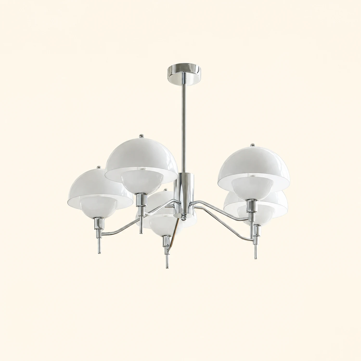 French White Cream Mushroom Chandelier - Lumpaz