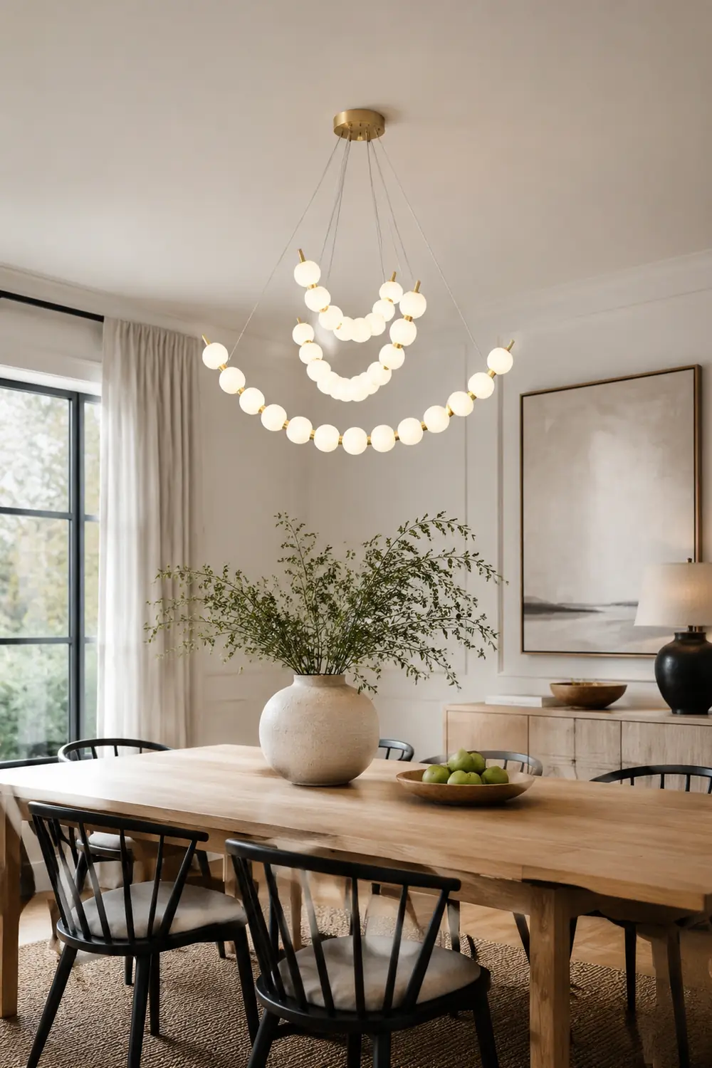 Unique Pearl Design White Ball LED Necklace Chandelier - Lumpaz