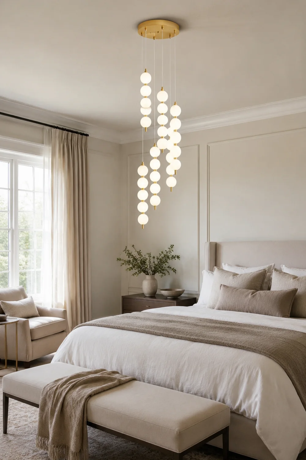 Contemporary LED White Ball Pendant Light - Lumpaz