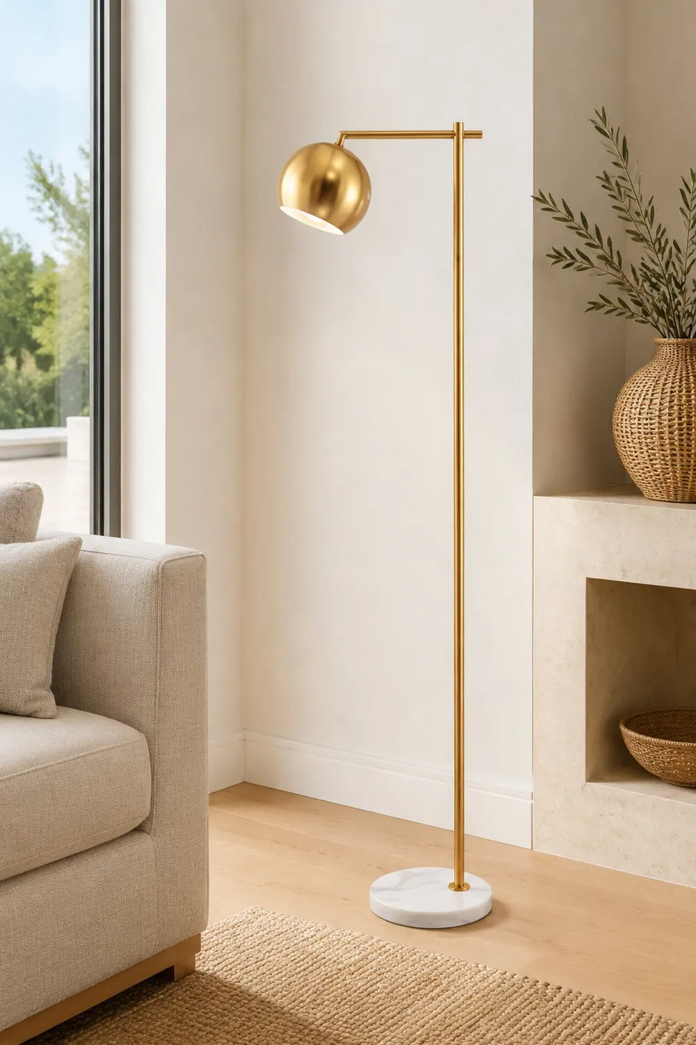 Modern Dome Metal Gold Floor Lamp - Lumpaz