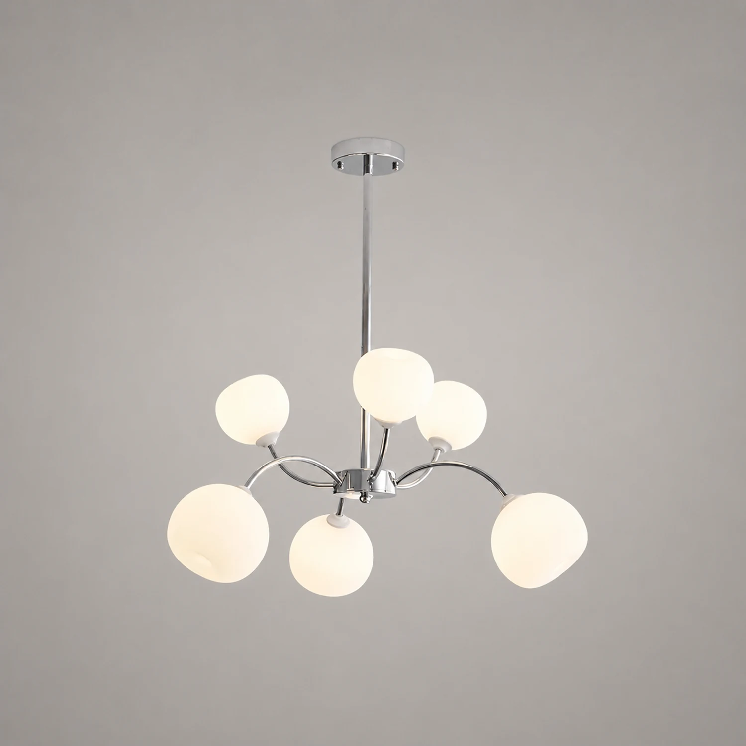 White Glass Globe Sputnik Shape Chandelier - Lumpaz