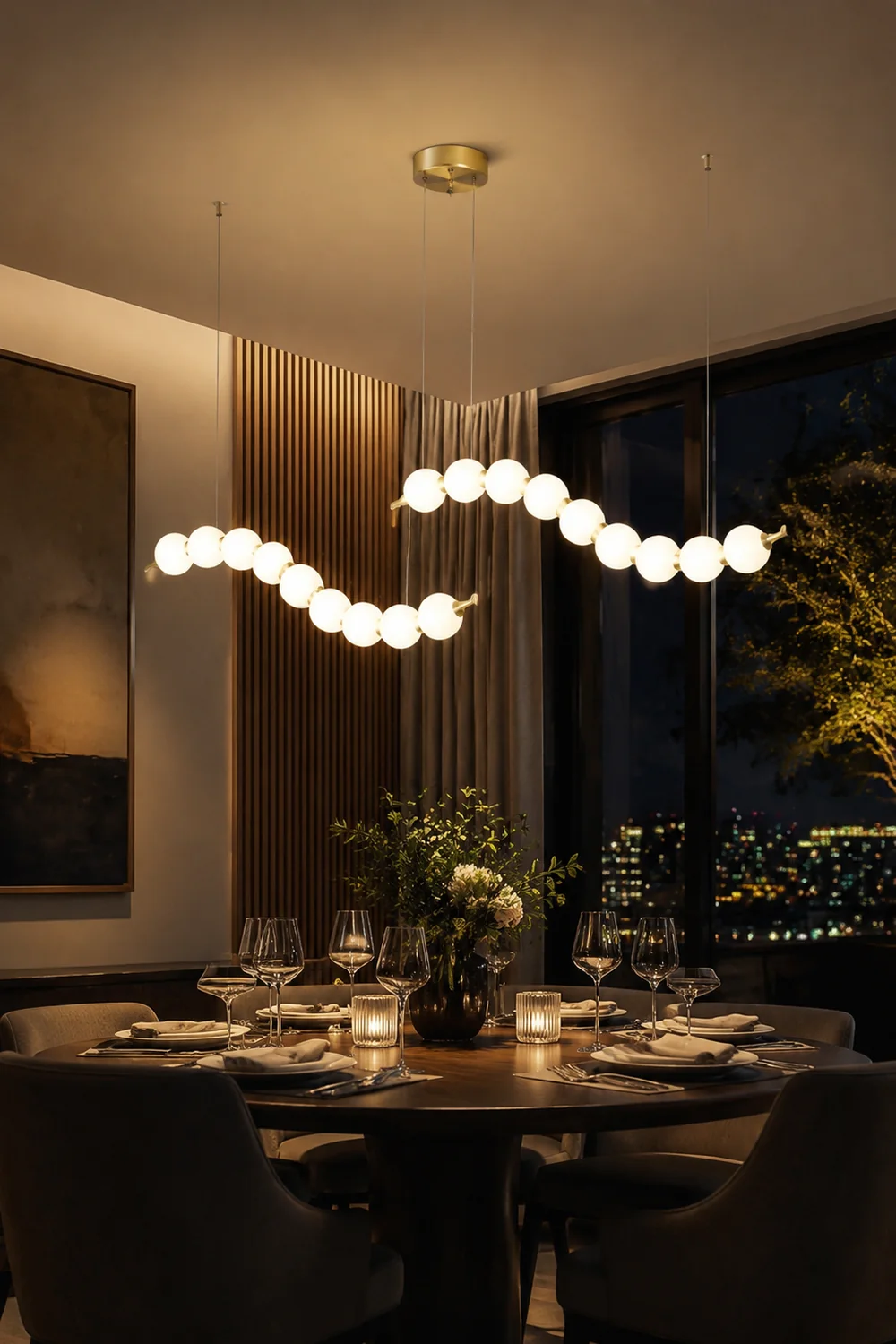 Creative Necklace String White Ball LED Pendant Lights - Lumpaz